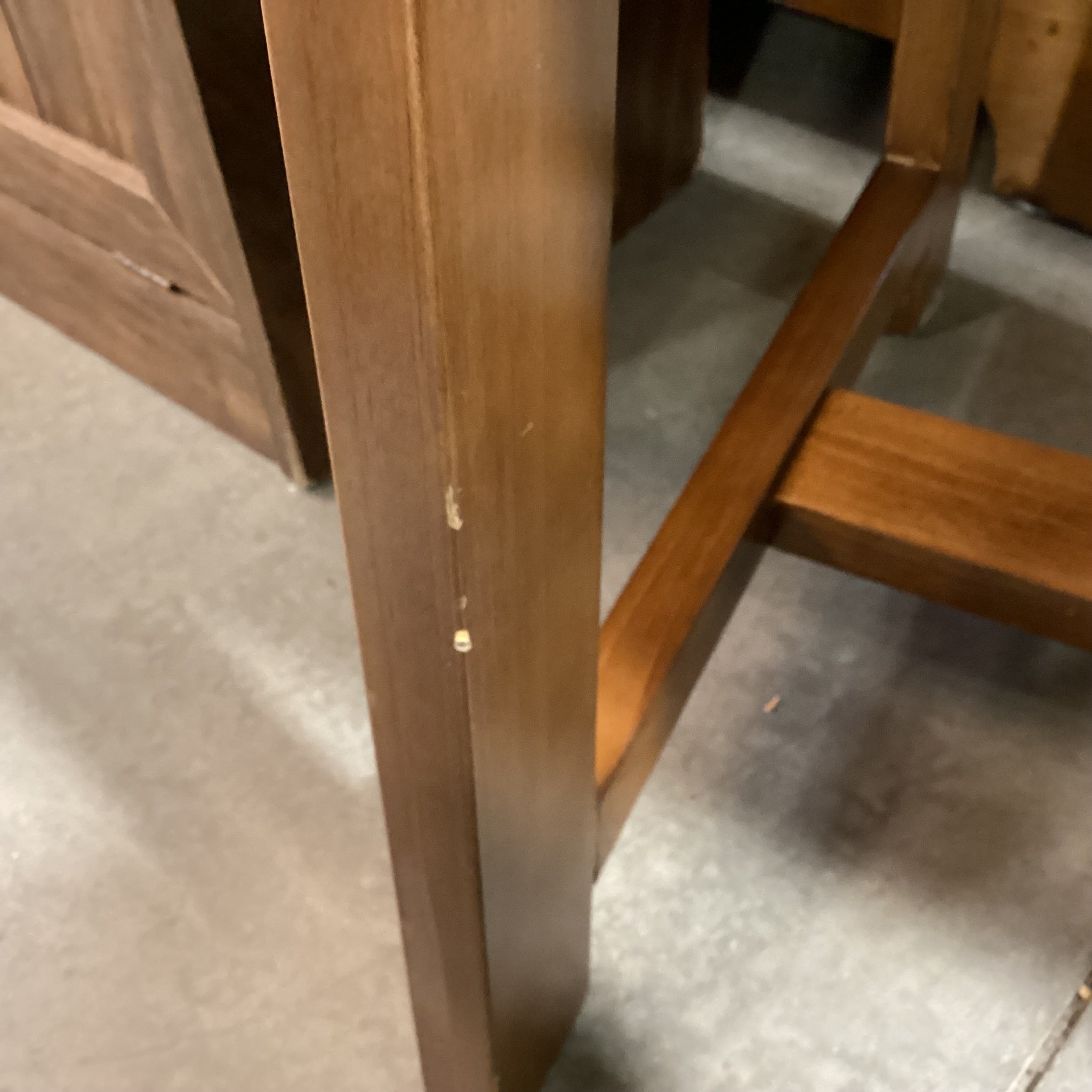 Finish Wood Saw Horse Style 1 Drawer End Table 24"x 16"x 26"