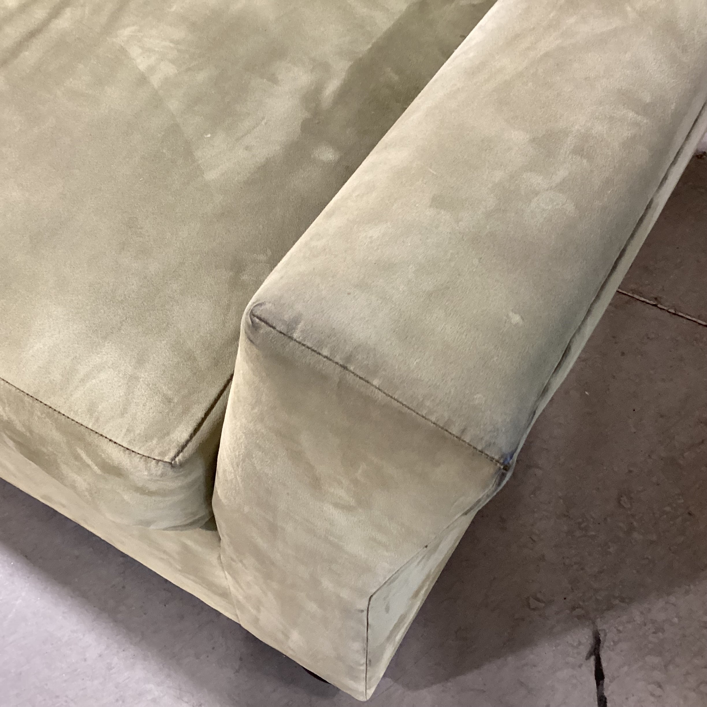 Light Sage Ultra Suede Sofa 87"x 43"x 27"