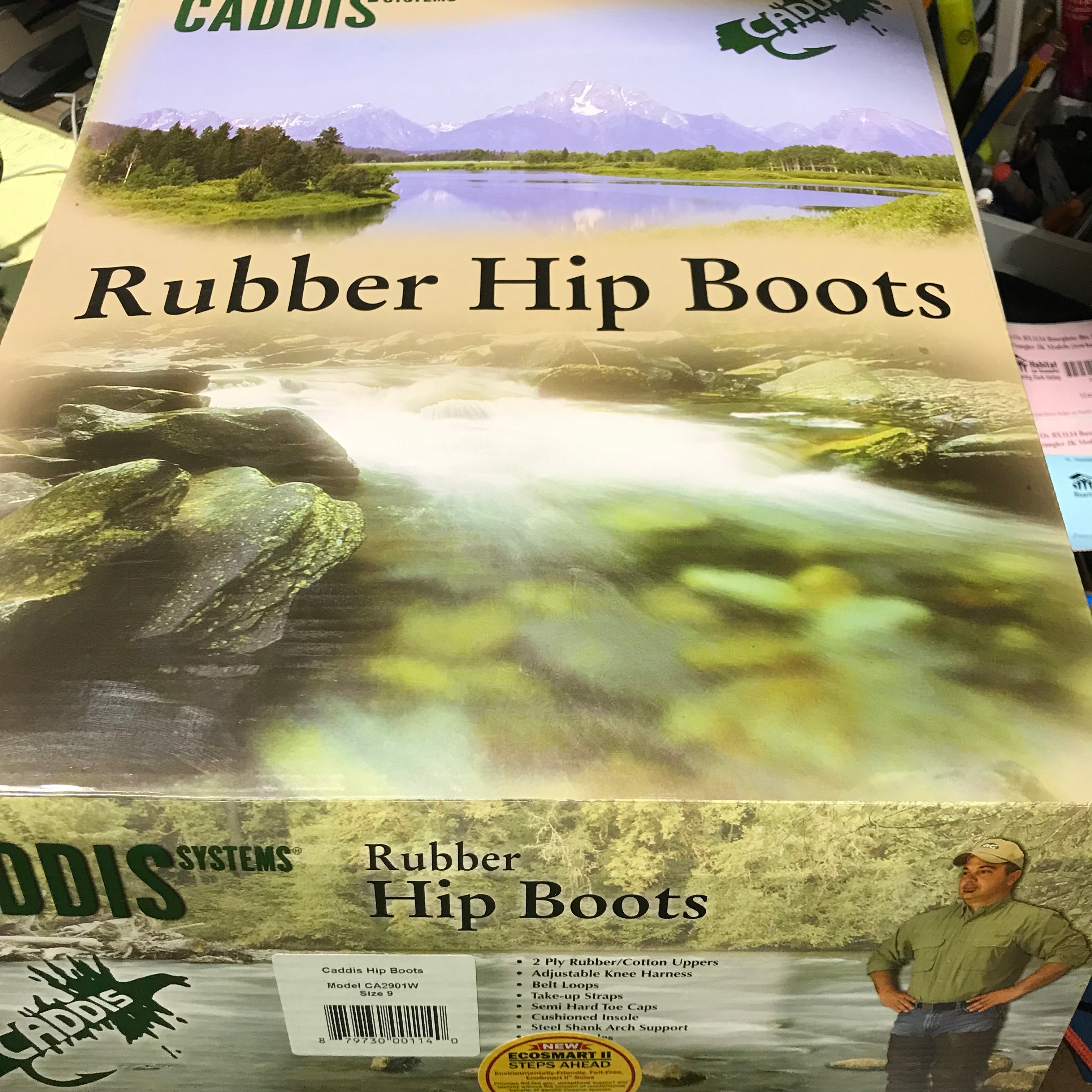 Brown Caddis Steel Shank Size 9 Rubber Hip Wading Boots