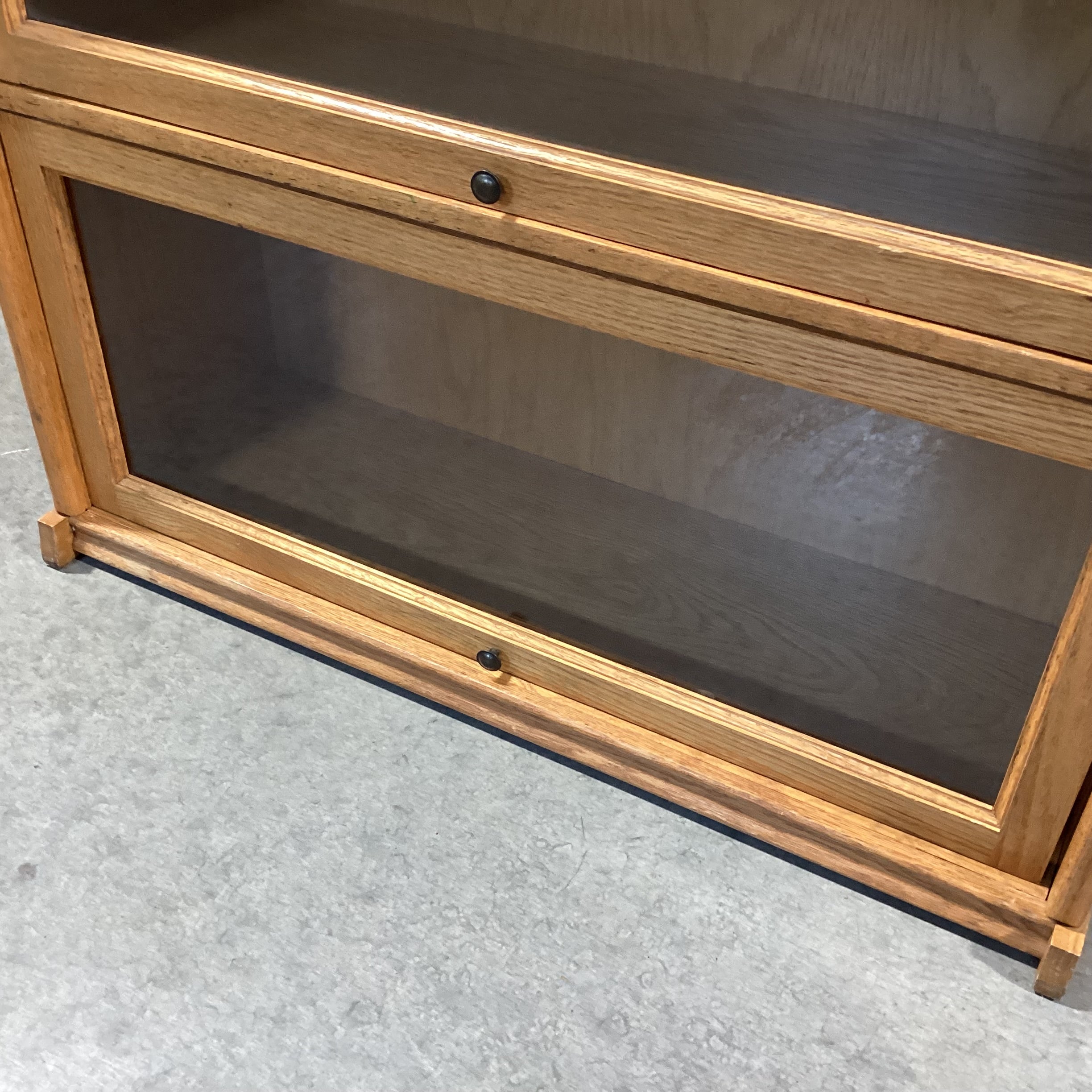 Light Oak & Glass Doors Barrister Bookcase 36"x 13"x 73"