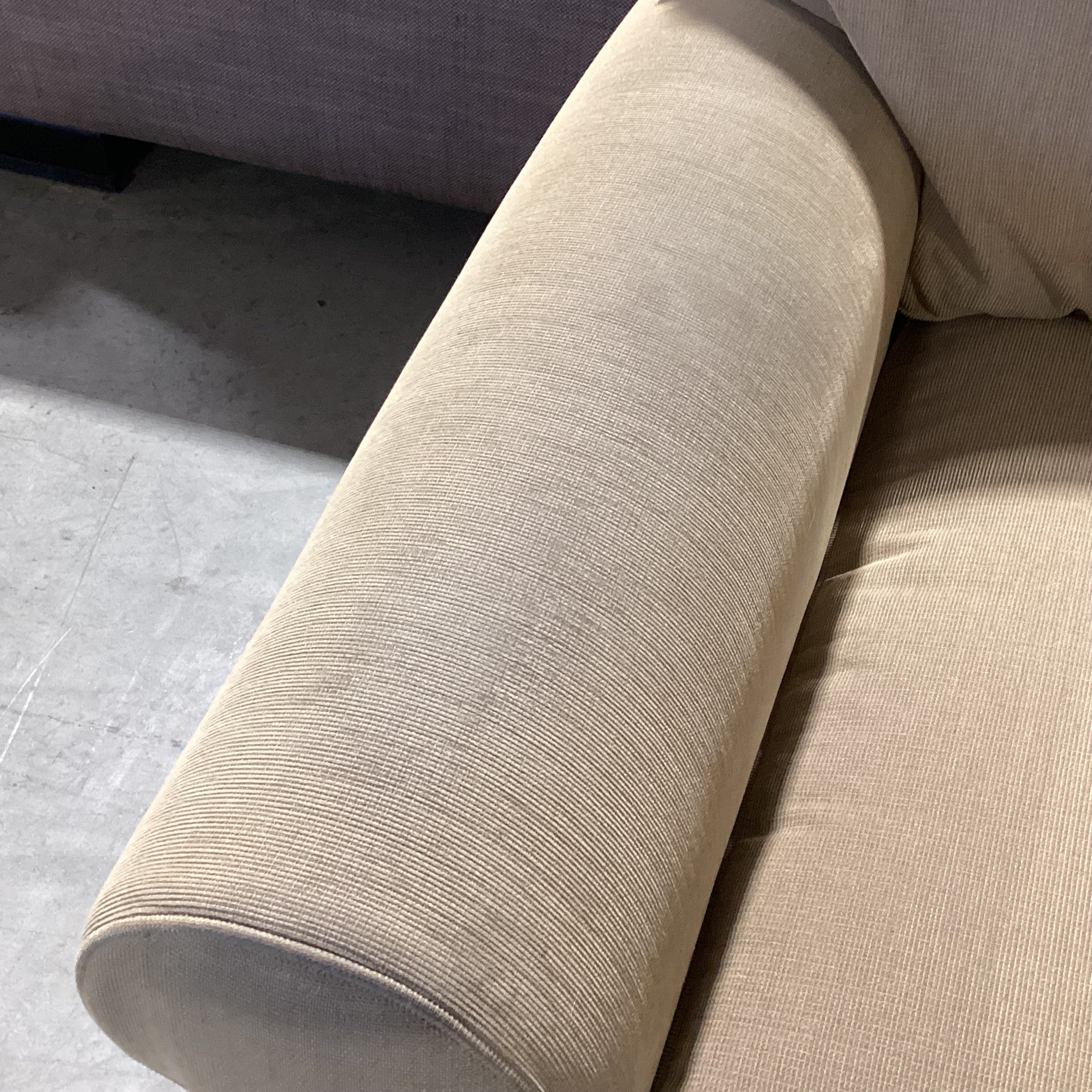 Room & Board McCreary Modern Beige Ribbed Texture Woven 3 Piece Sectional 103"x 103"x 42"x 31"