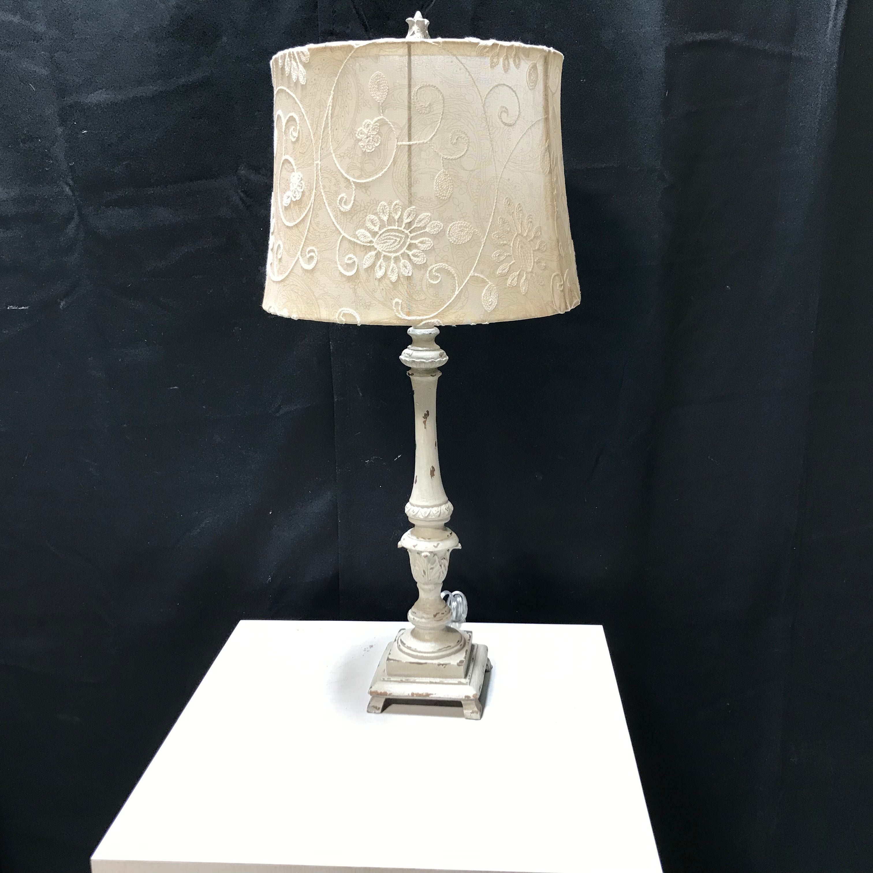 Farmhouse-Style Accent Table Lamp With Shade 30" Tall