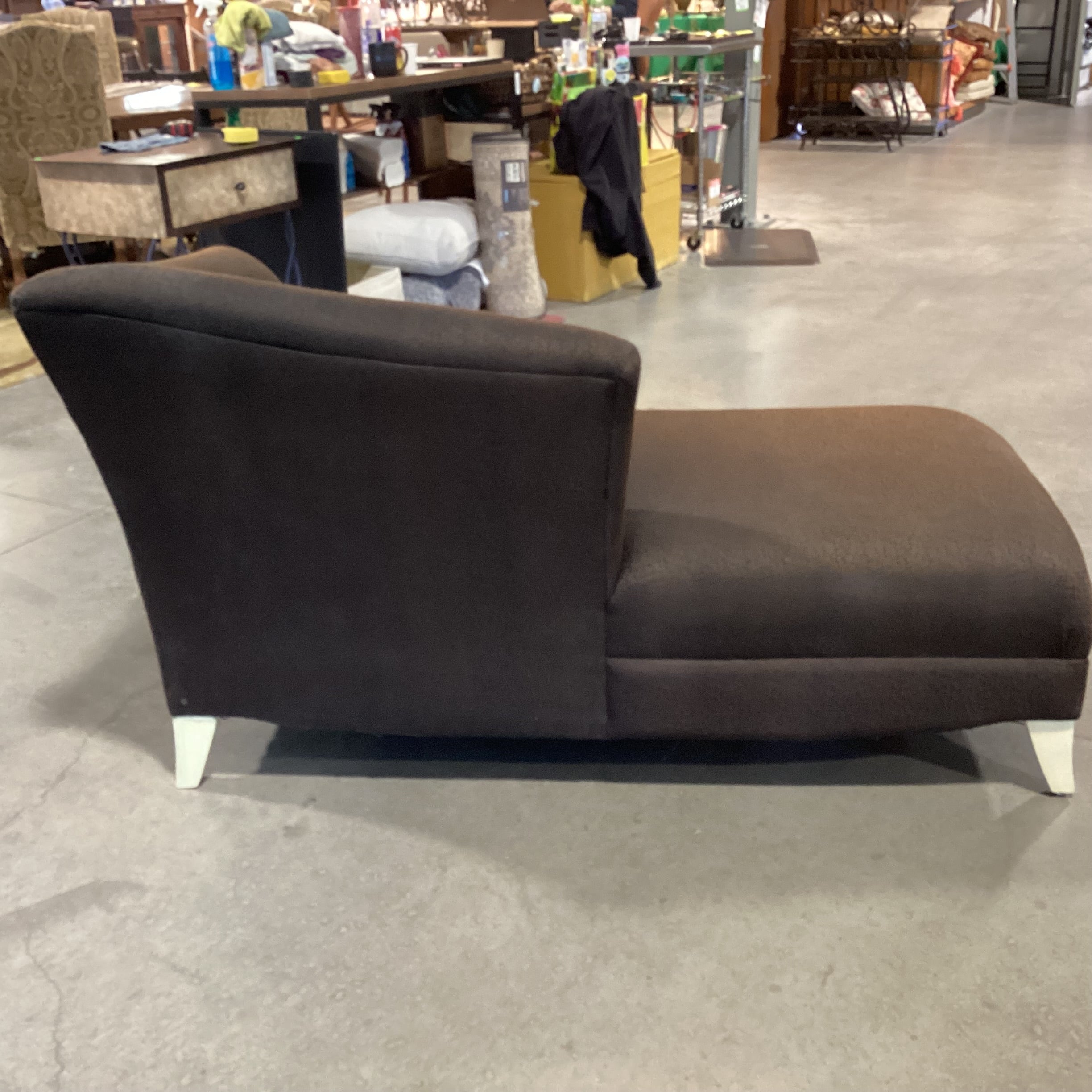 Textured Brown Modern Chaise Lounge Sofa 62"x 35"x 36"