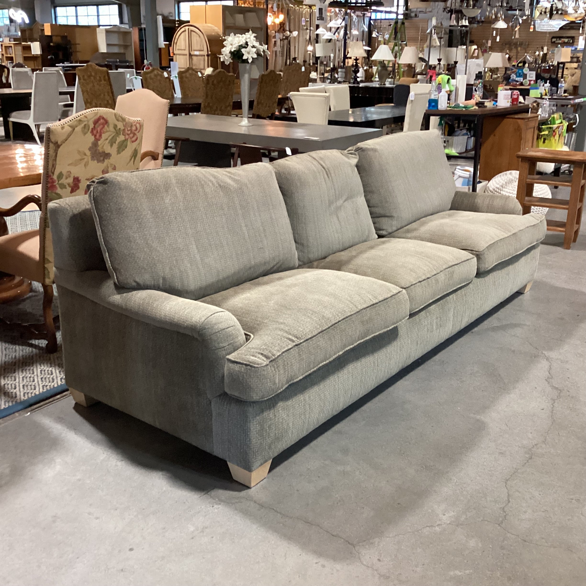 Fitzgerald Staprans Custom Sage Texture Woven Queen Sleeper Sofa 110"x 32"x 34"
