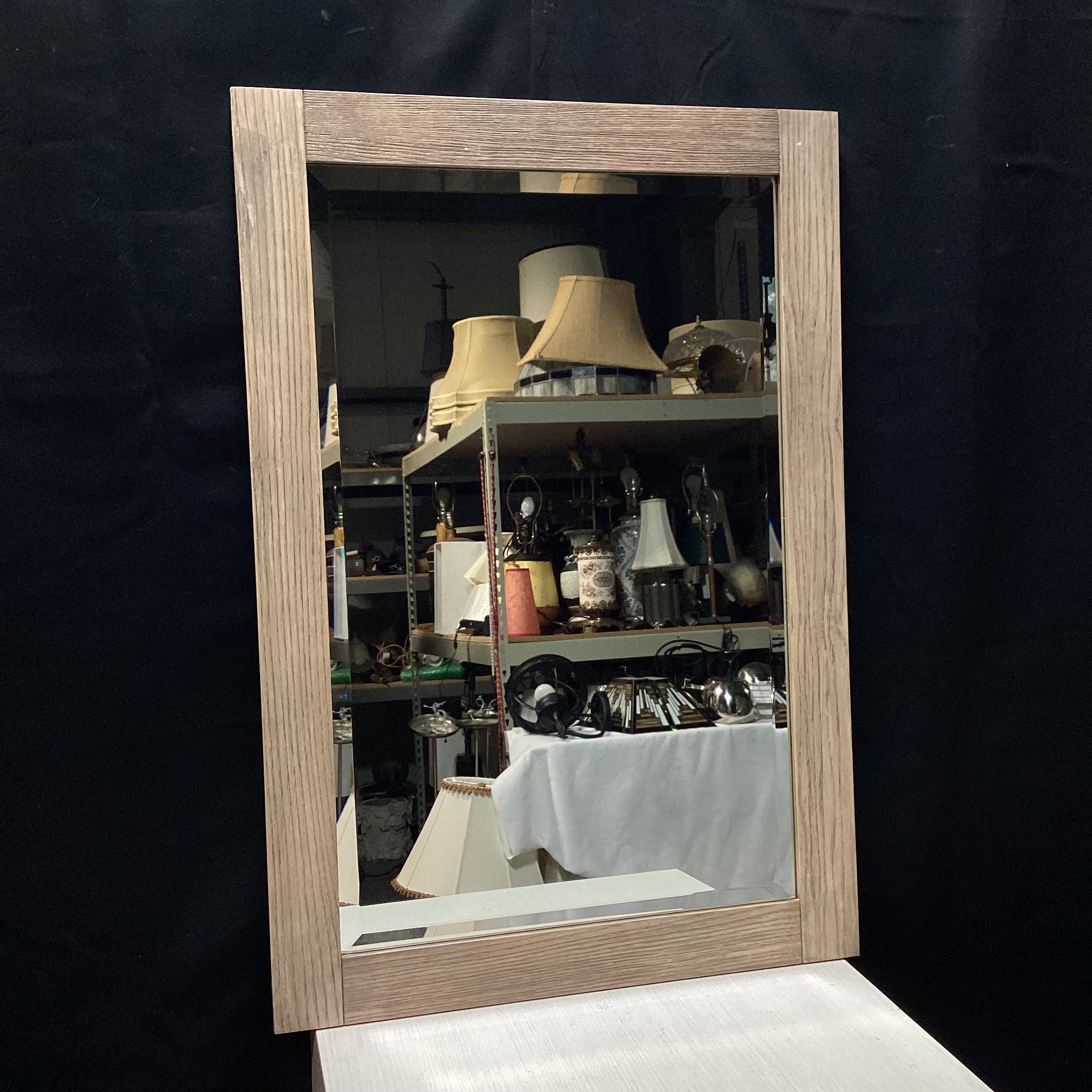 Bevelled Edge Light Colored Wall Mirror (1)  22" x 32"