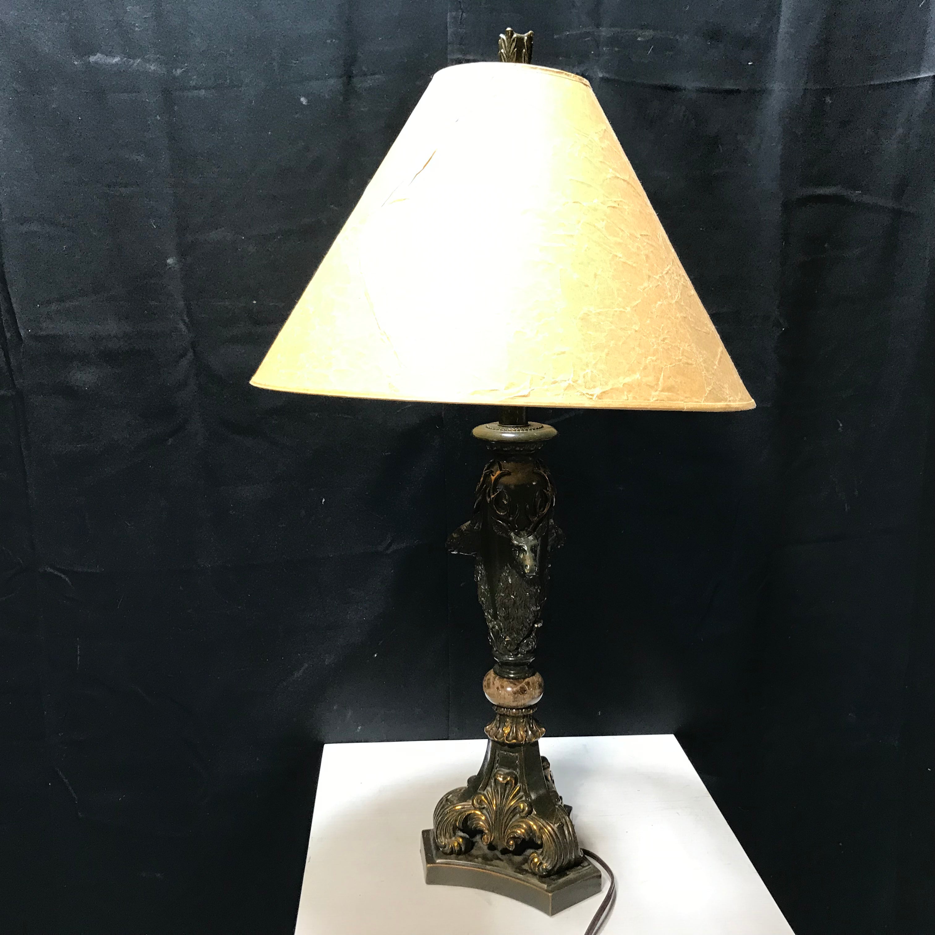 Bronze Like, Deer Head Sculpture Table lamp 8"x 34"