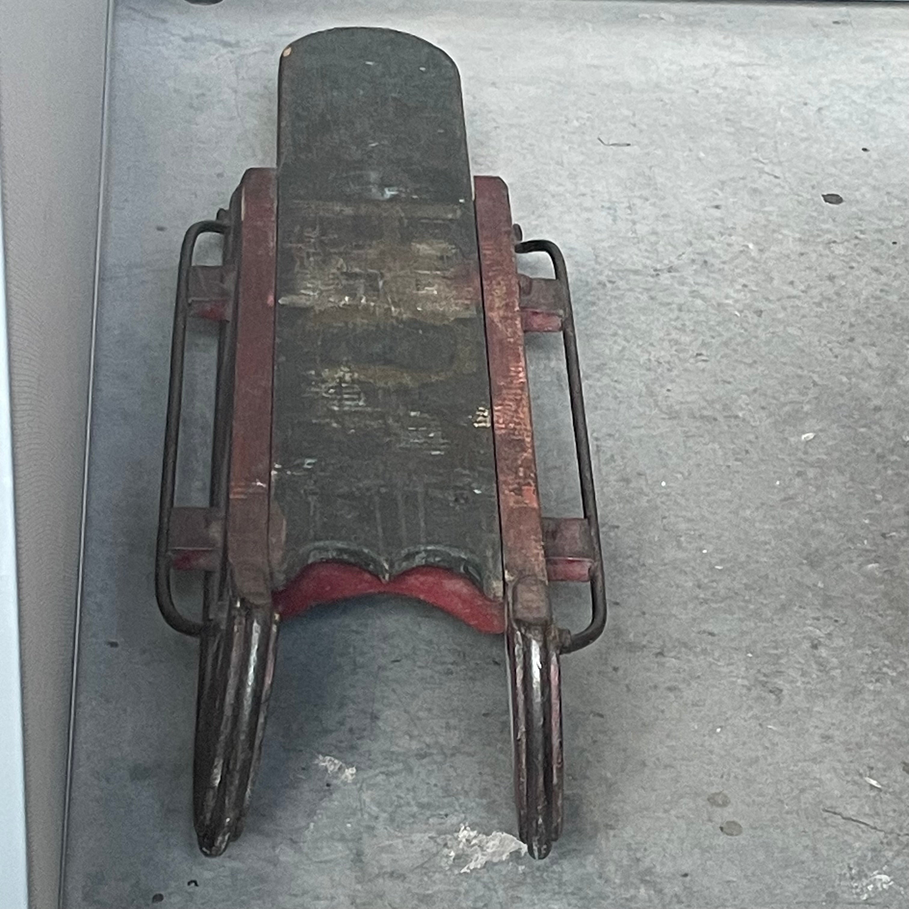 Antique Heavy Cast Iron/Wood Youth and/or Transport Sled, 1800's