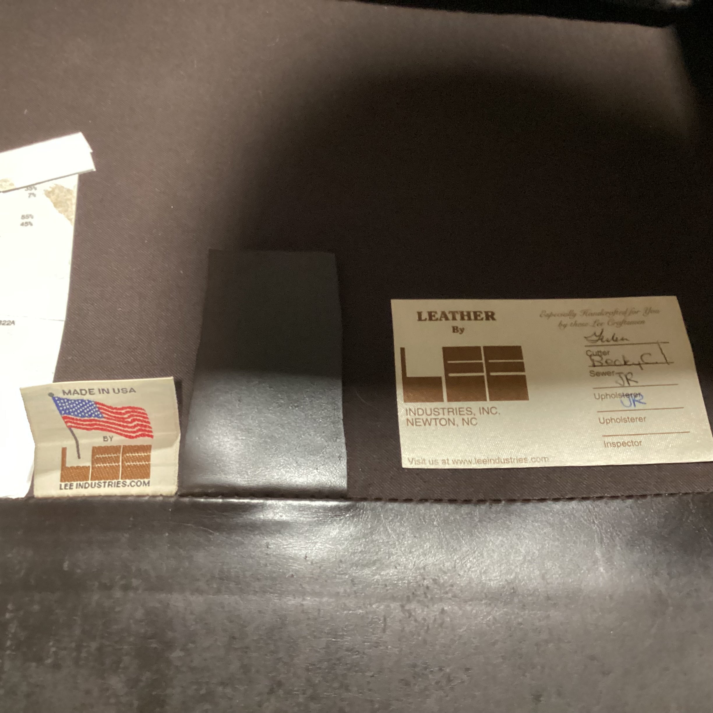 Lee Industries Dark Brown Leather Nailhead Club Chair 37"x 38"x 37"