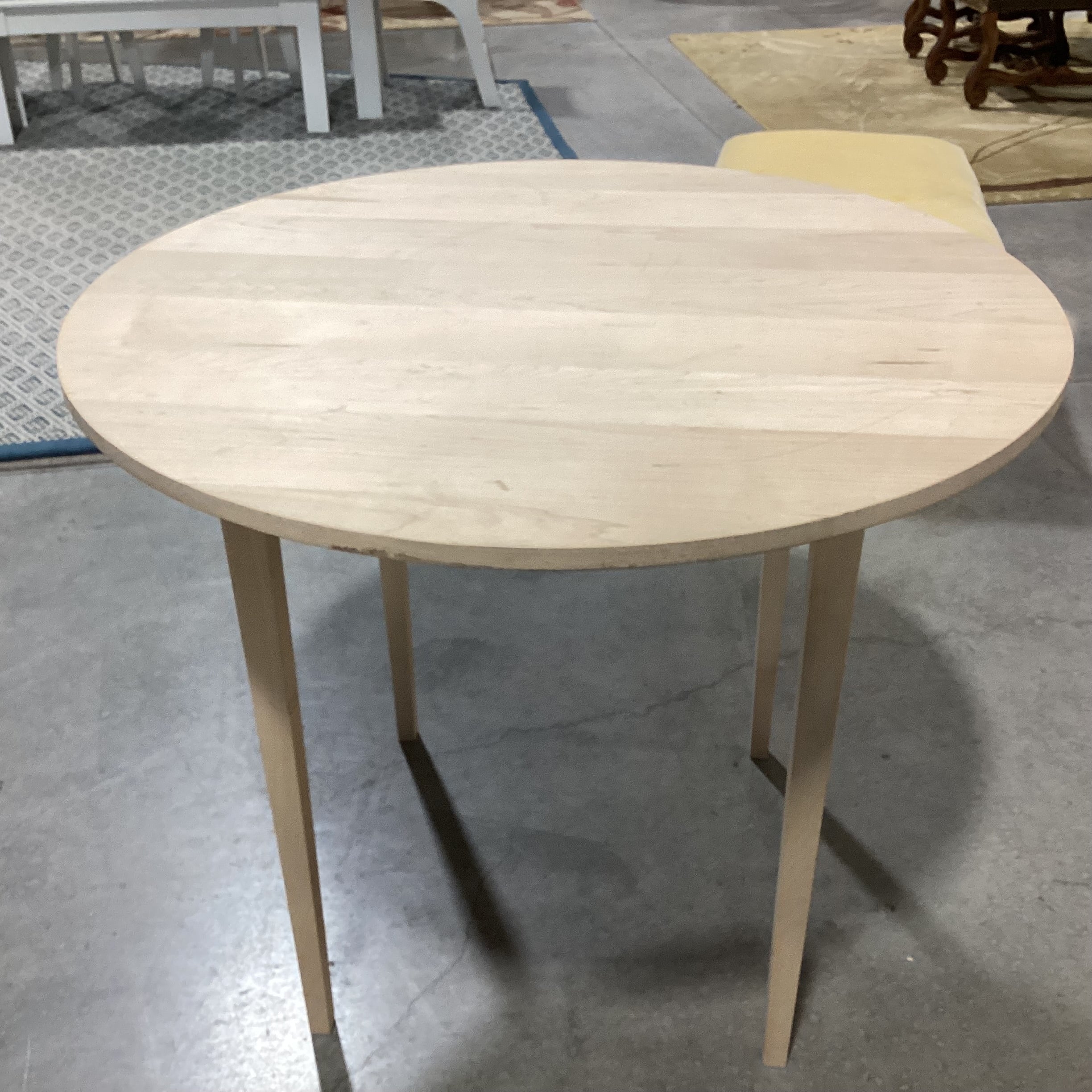 Natural Unfinished Wood Round Dining Table 36" Diameter x 30"