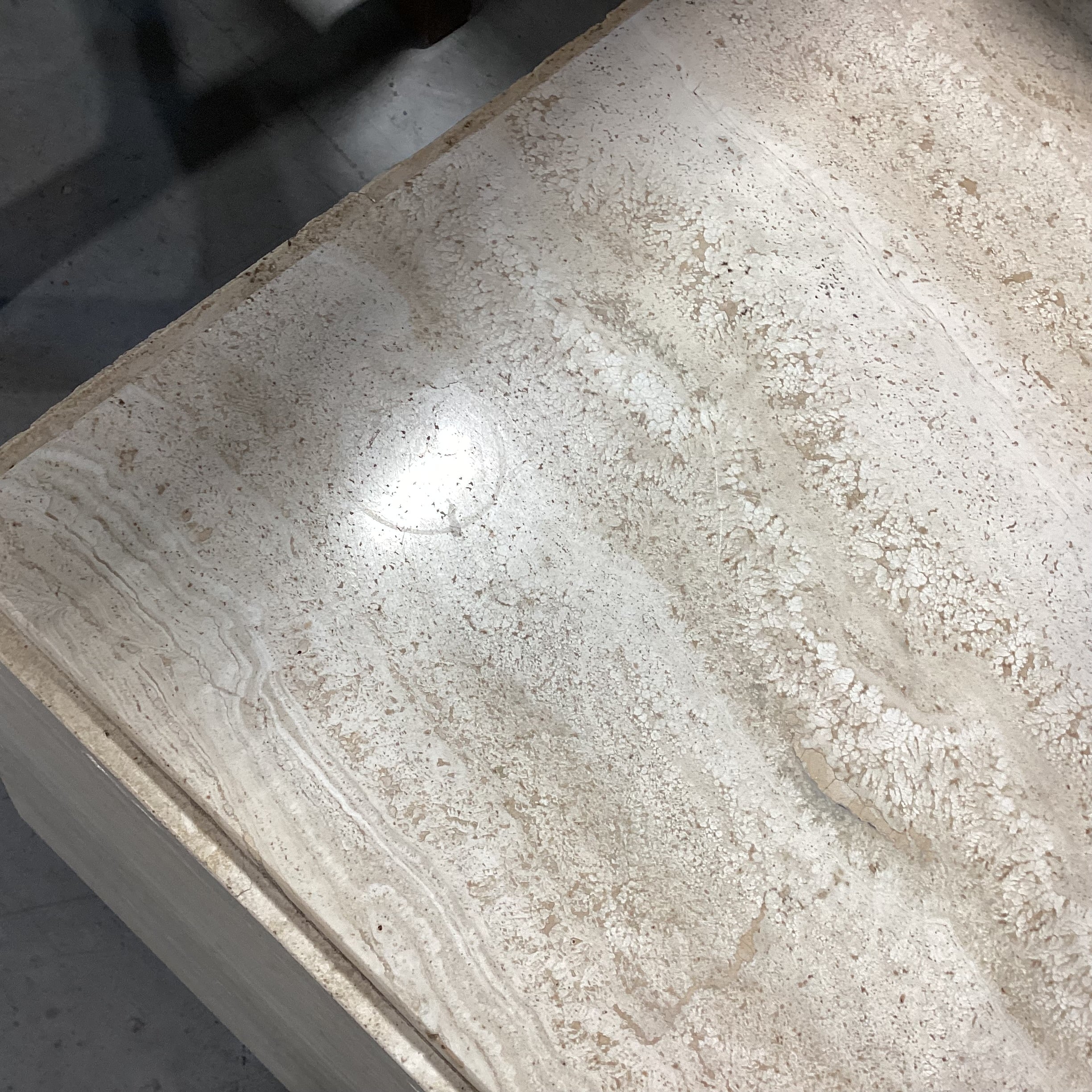 Travertine Rough Stacked & Polished Cube End Table 22"x 22"x 20"
