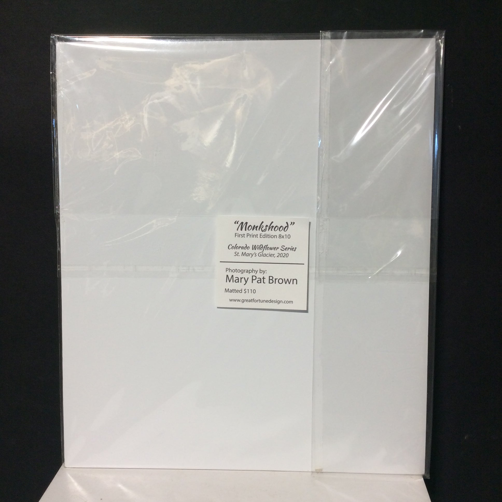 Matted W/Out Frame Signed "Monkshood" Flower Photograph 12" x 14"