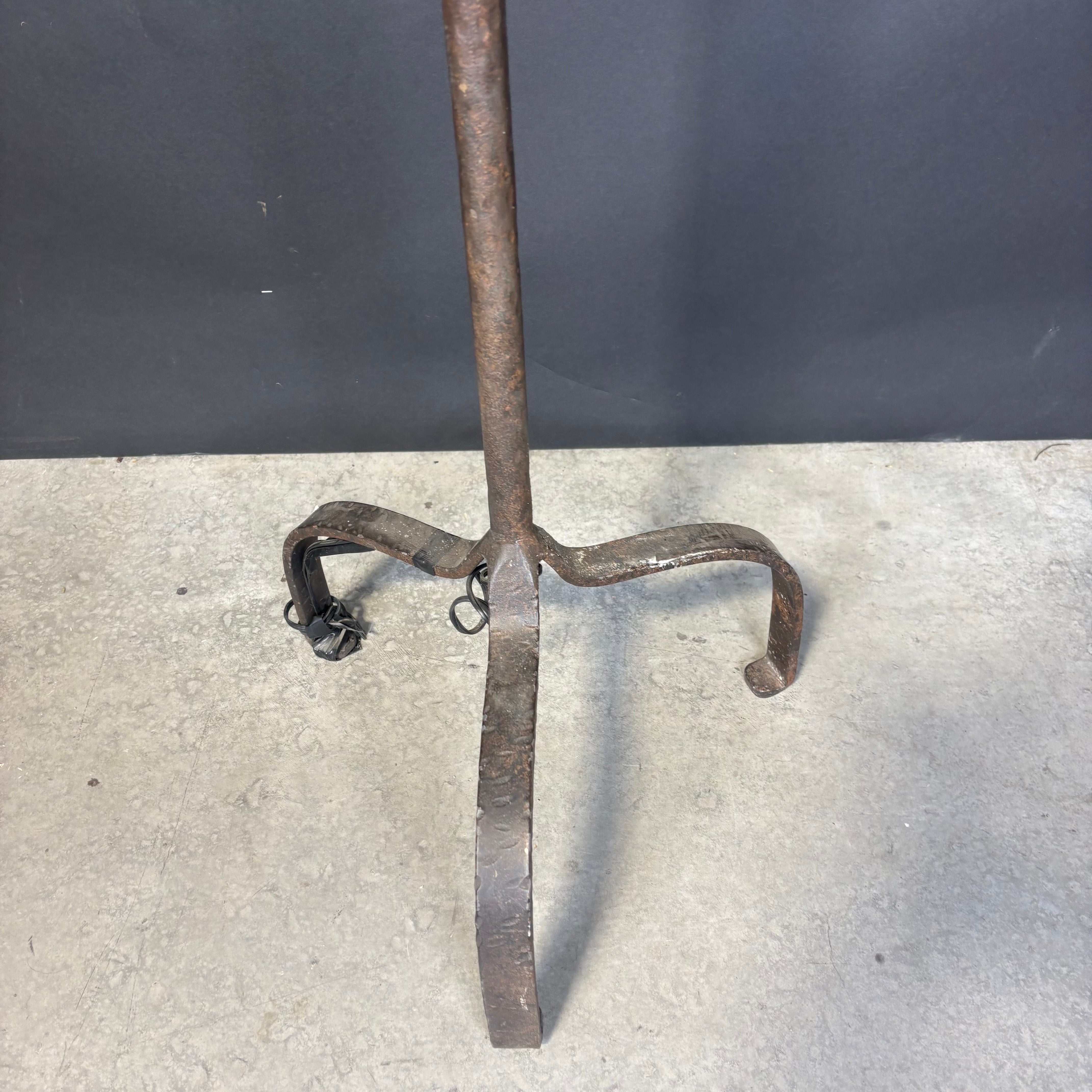 Bronze Solid Iron Candlestick Tripod with Shade Floor Lamp 25” Diameter @ Shade x 67”