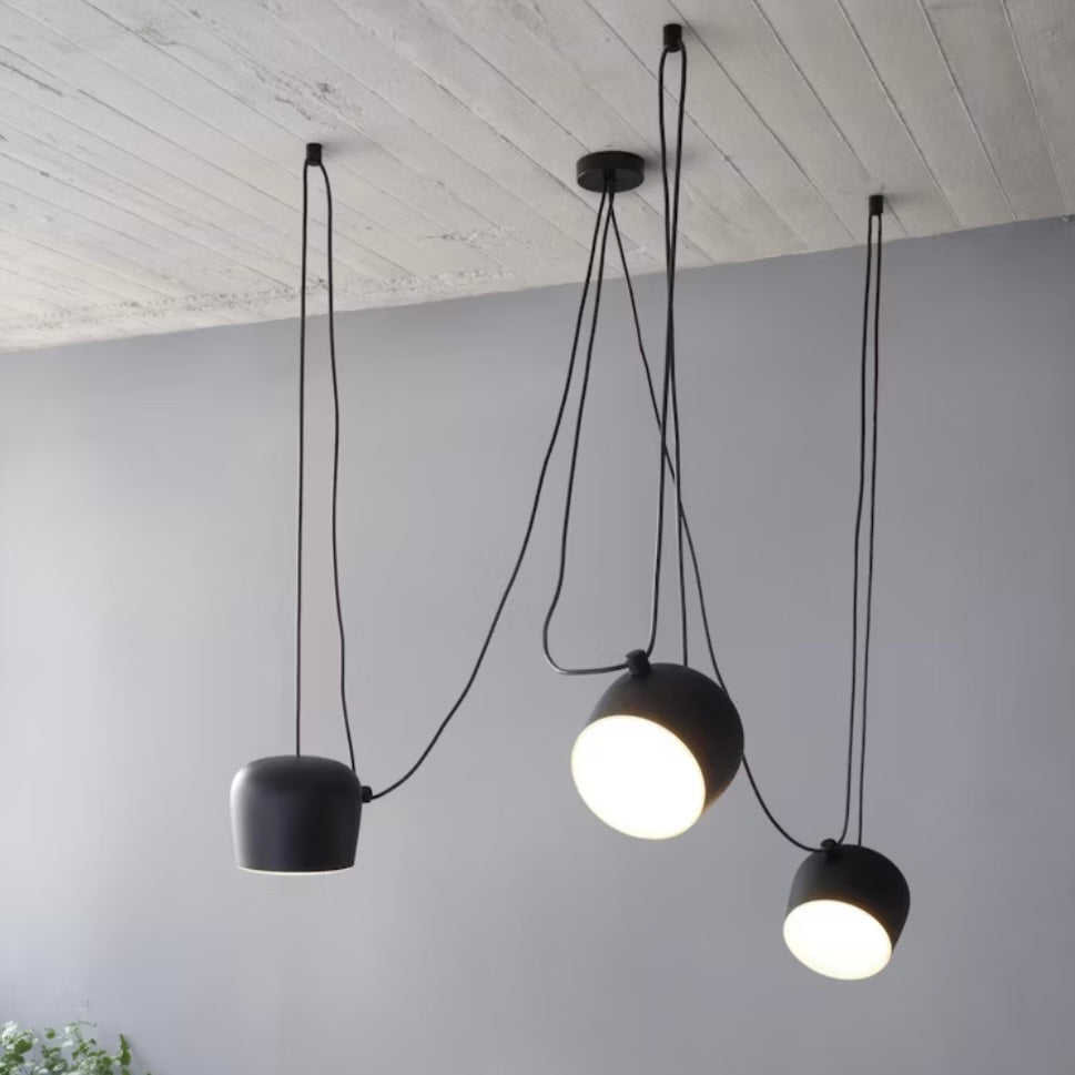 Flos Aim 3-Light LED Black Metal Aimable Chandelier 9.6" Diameter @ Shades x --