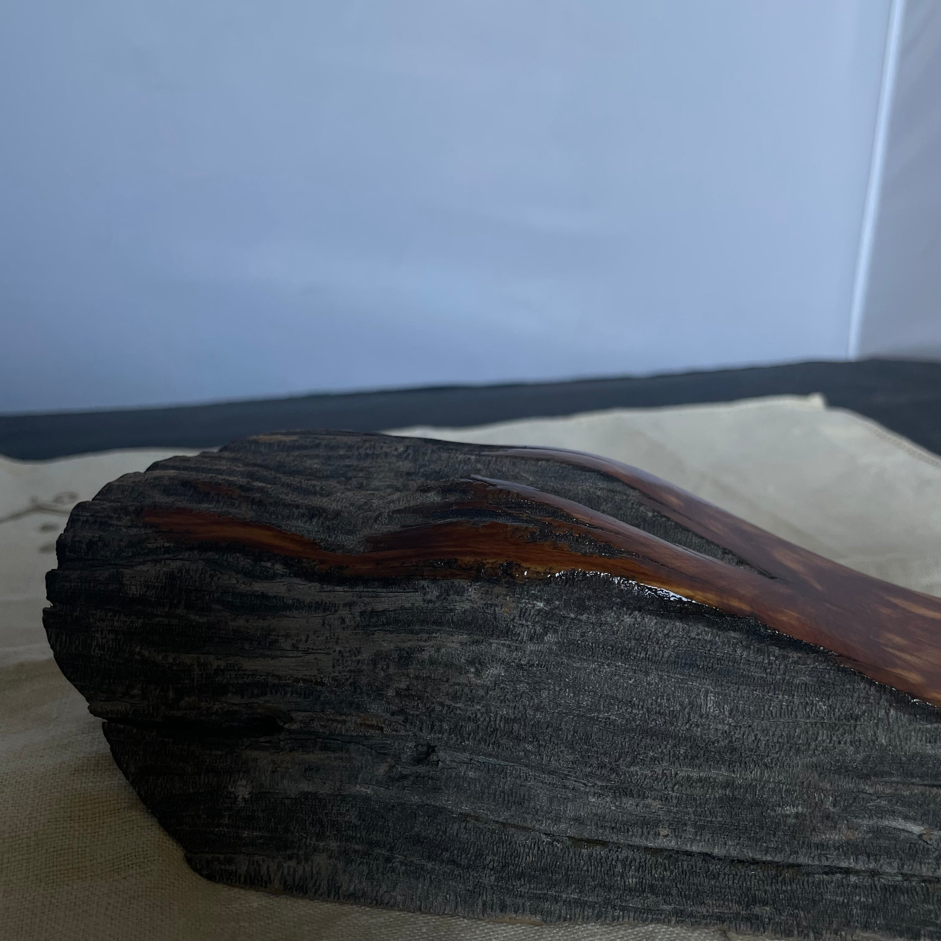 Tim Bergren Signed Carved Wood Fence Post Duck Sculpture, 10"x3.5"x 3.75"
