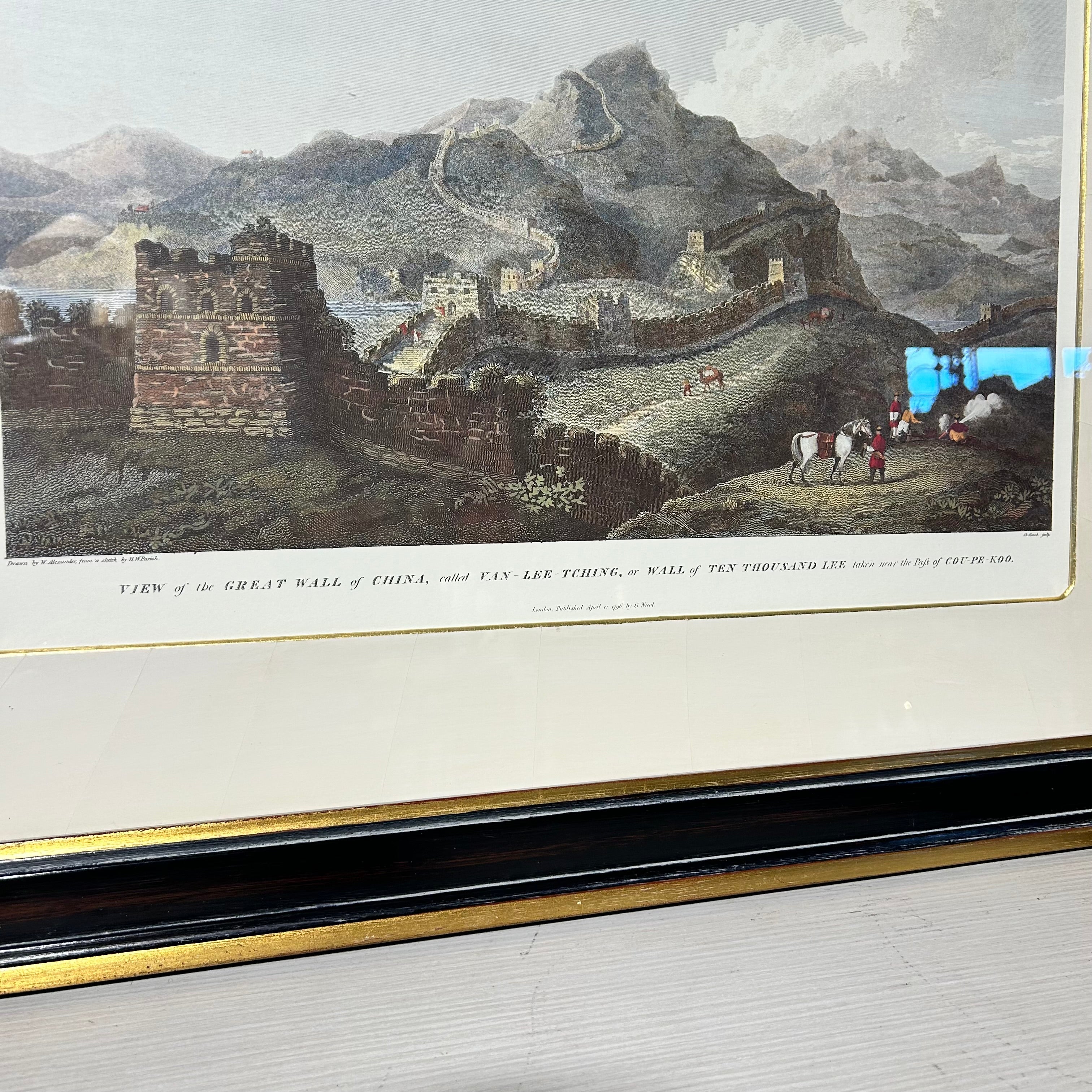 Antique Print By Willam Alexader  Called View Of The Great Wall Of China  27'5"x 22'5"