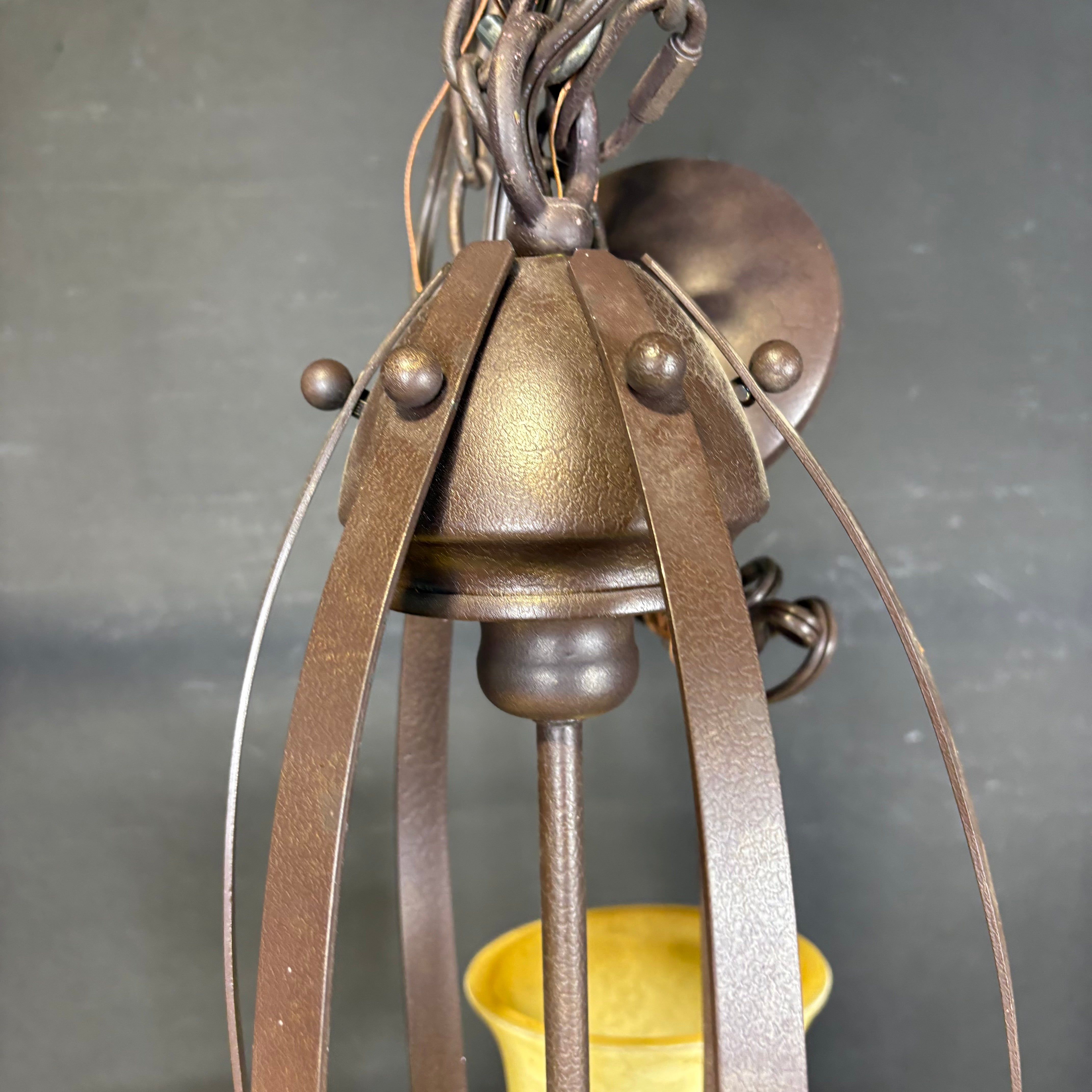 Traditional 12-Light Tiered Crackle Bronze with Glass Shades Chandelier 40” Diameter x 42” - 65”