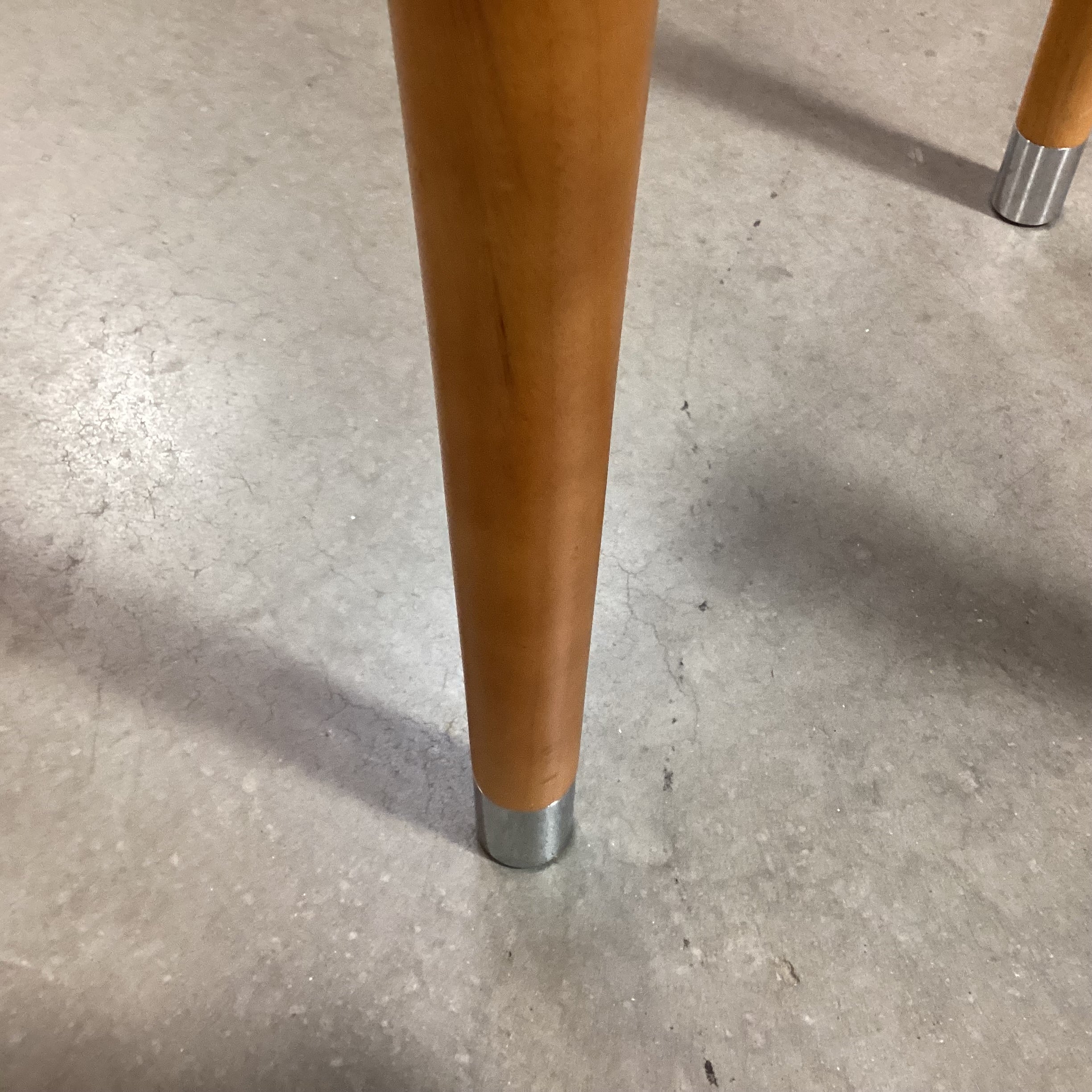 Modern Triangle Glass & Wood Legs End Table 26"x 26"x 26"