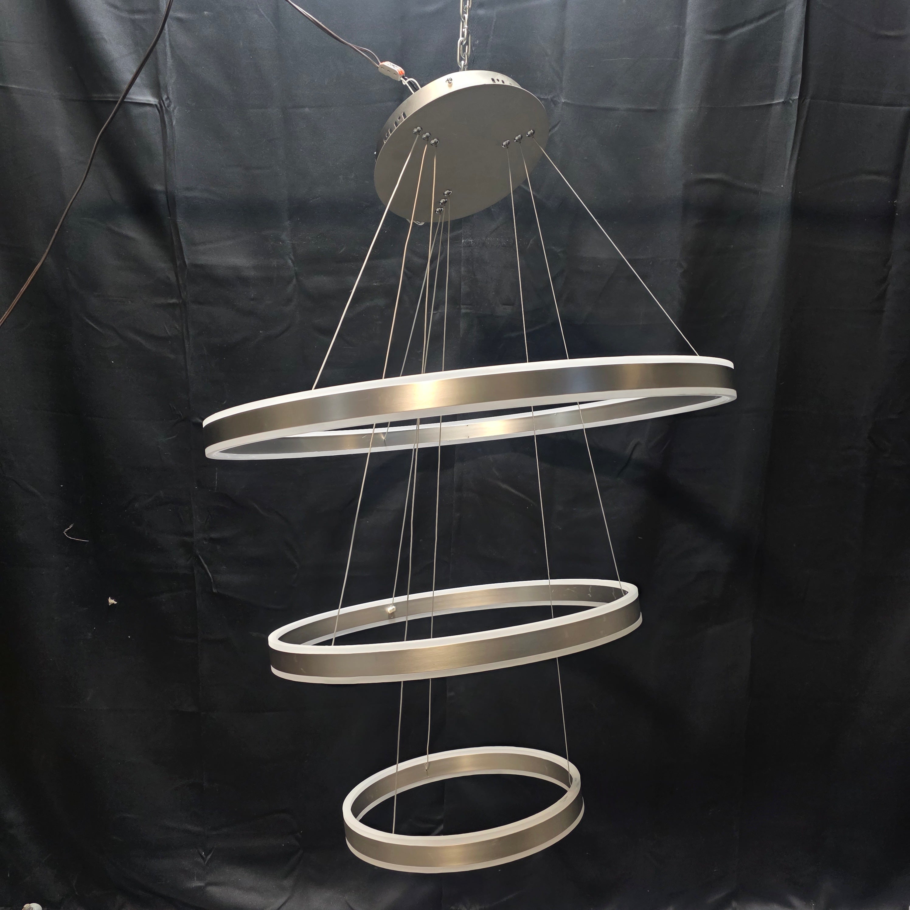 First LED Lighting Three Ring Chandelier with Remote Control 31"D x 48"