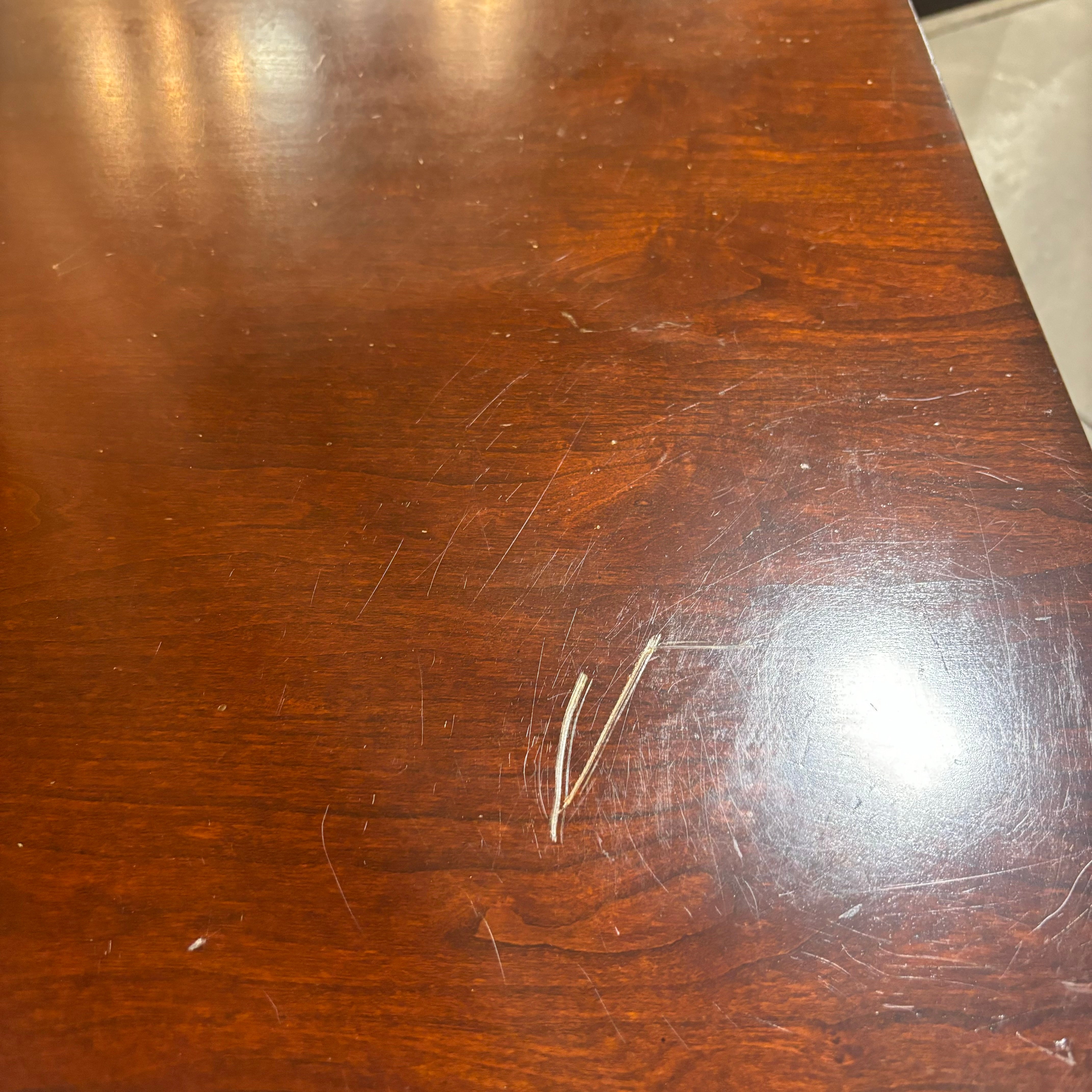 Ornate Carved Dark Finish Wood 3 Drawer with Trestle Desk 66"x 32"x 30"