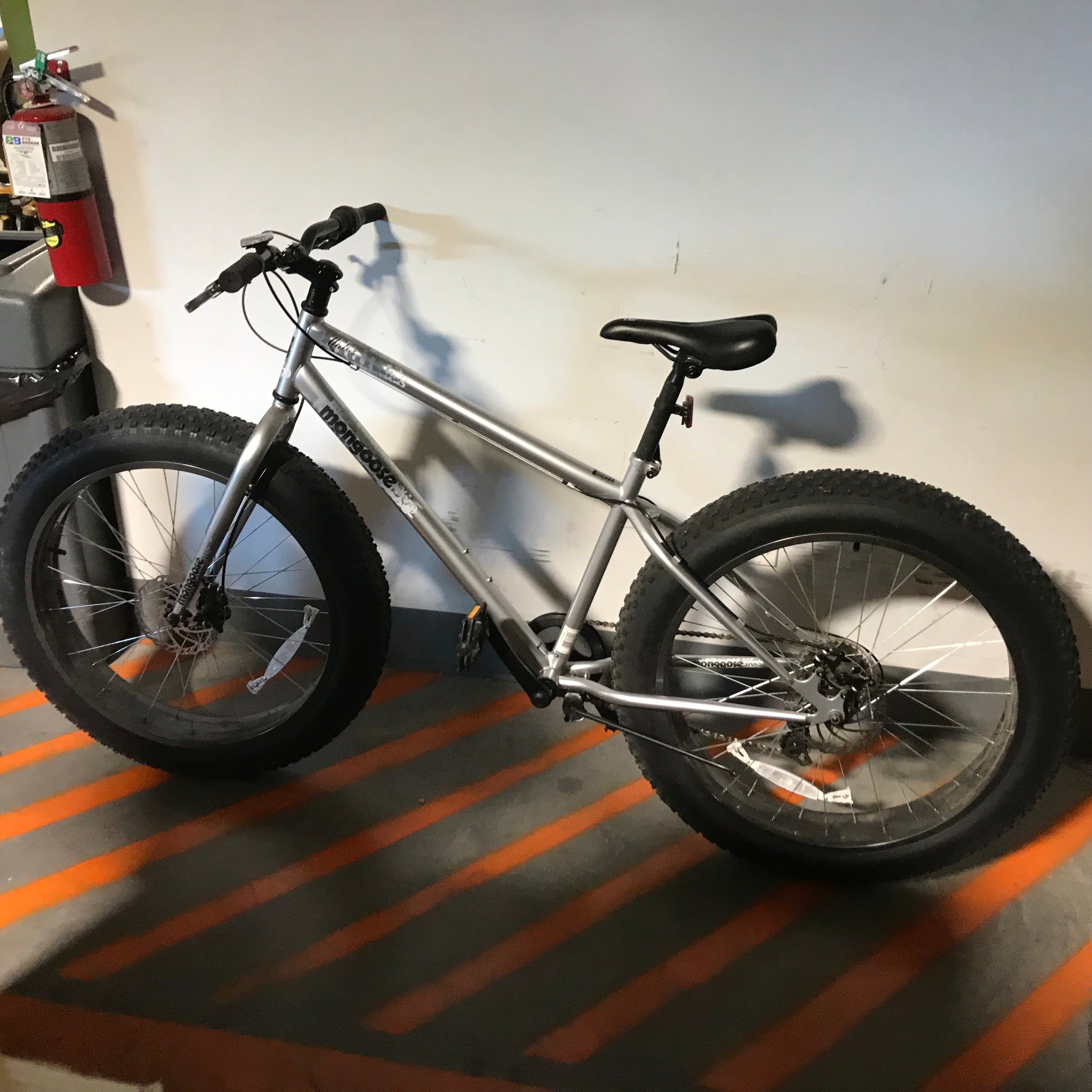 Mongoose Malus 18" Silver 7 Speed Fat Tire Mountain Bike