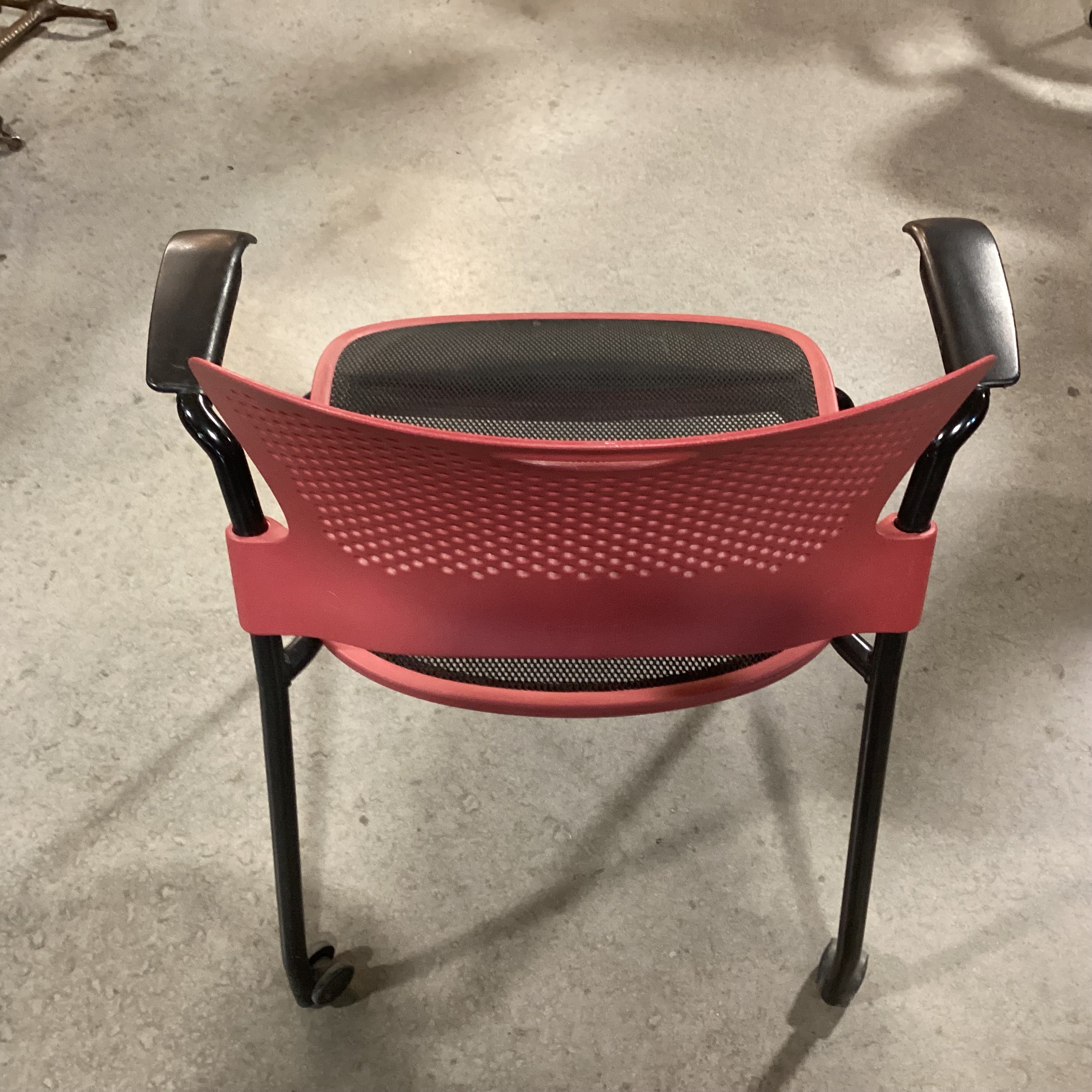 Herman Miller Raspberry & Black Mesh on Casters Office Chair 24"x 23"x 32"