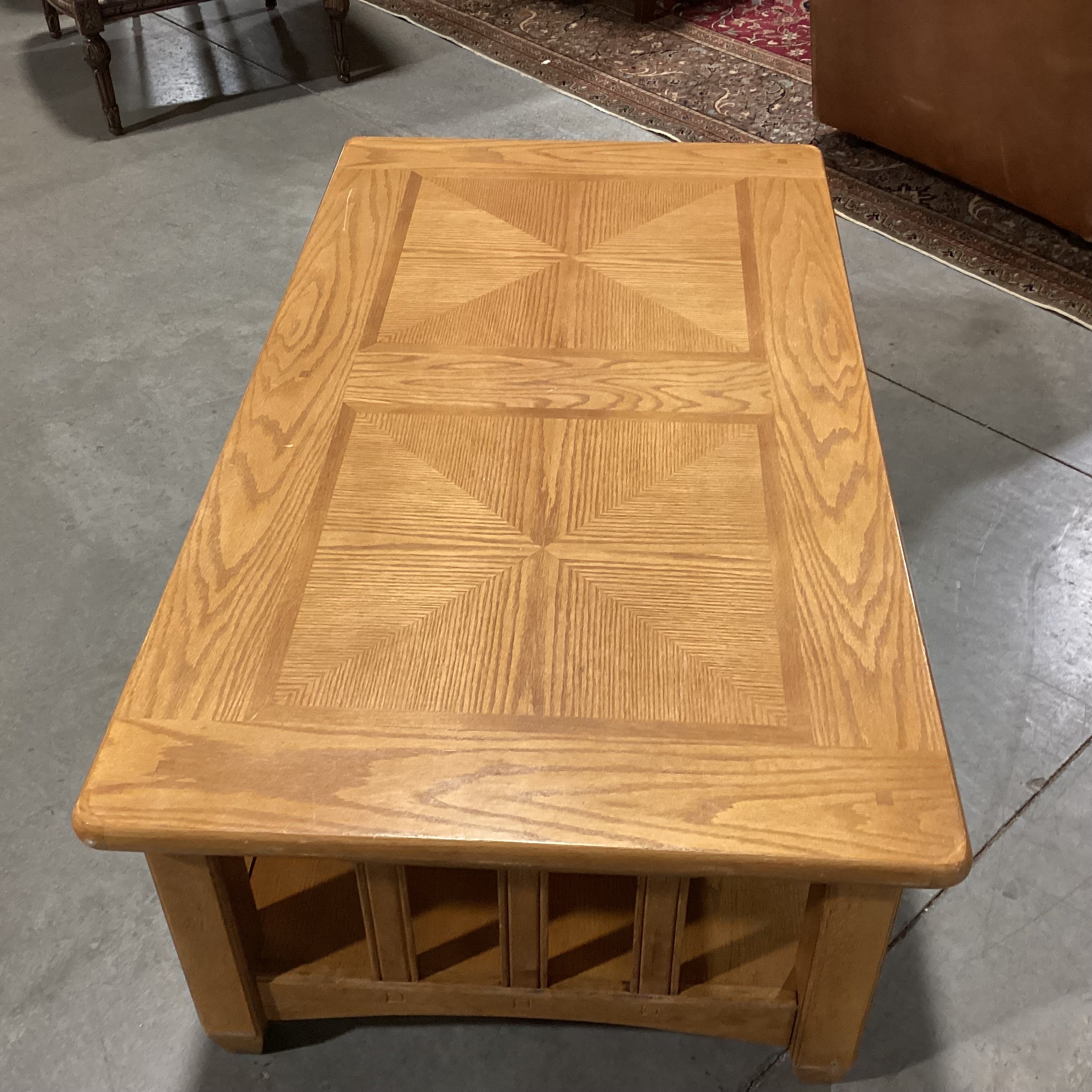 Dual Level Solid Wood Coffee Table 50"x 28"x 17"