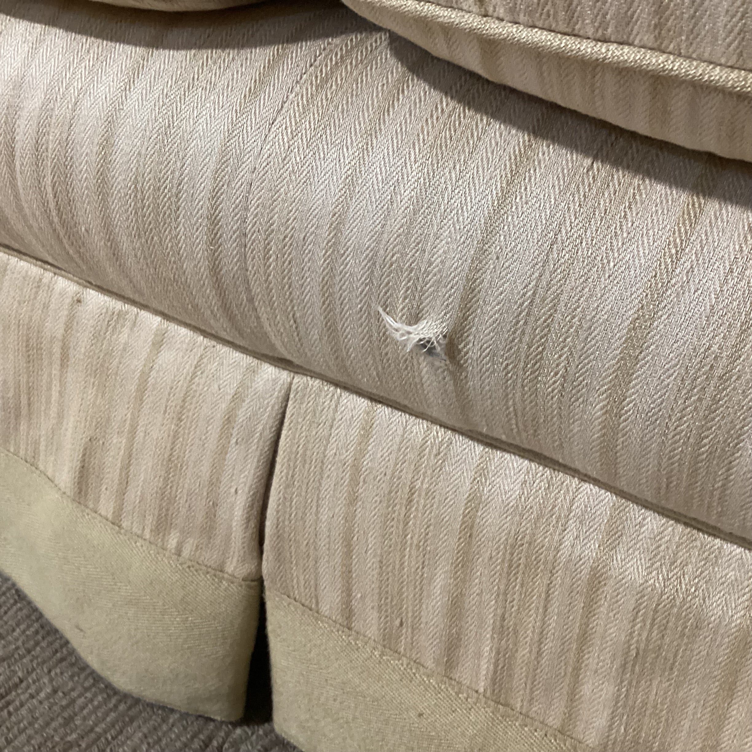 Custom Gold & Wheat Woven Stripe Down Mix Long Sofa 111"x 44"x 39"