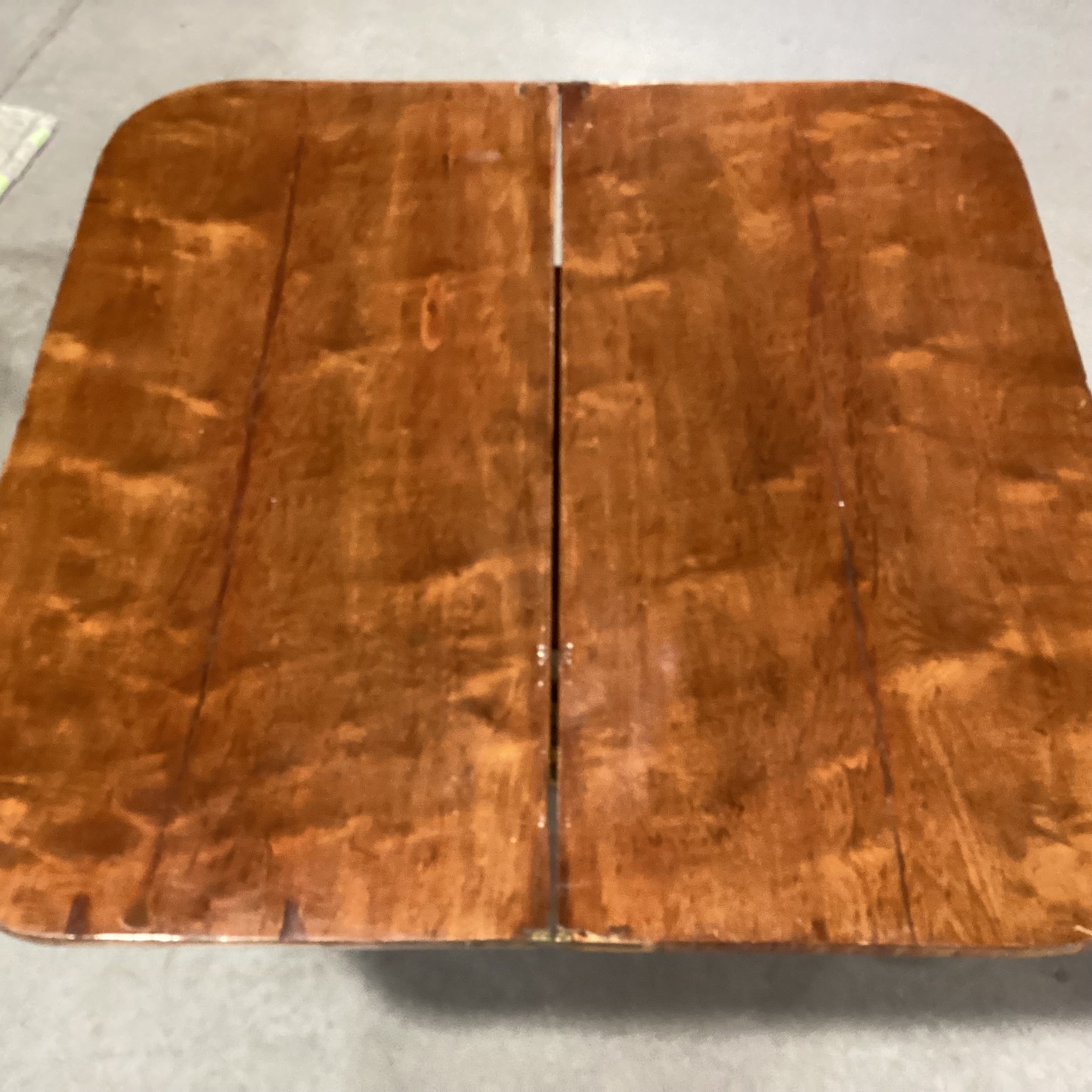 Antique Carved Wood & Veneer Twist Top to Open with Harp Pedestal & Brass Accents Accent Table 36"x 18" to 36"x 29.5"