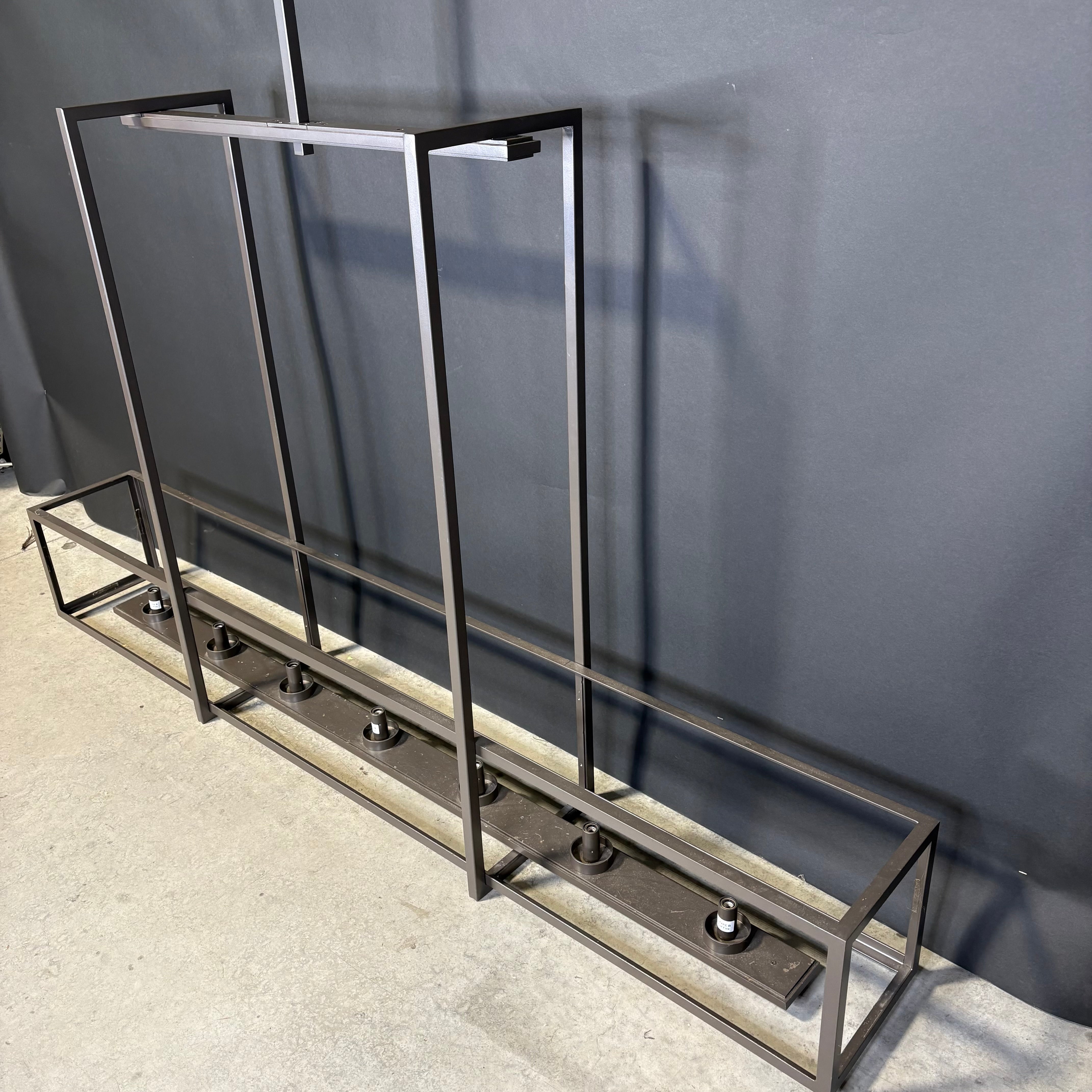 Industrial Modern 7-Light Grey Metal Linear Chandelier 72”x 11”x 106”