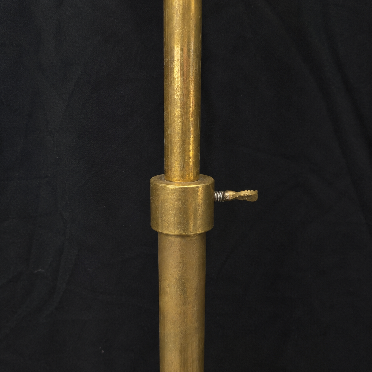 Vintage Brass Floor Lamp with Natrual Linen Drum Shade Floor Lamp