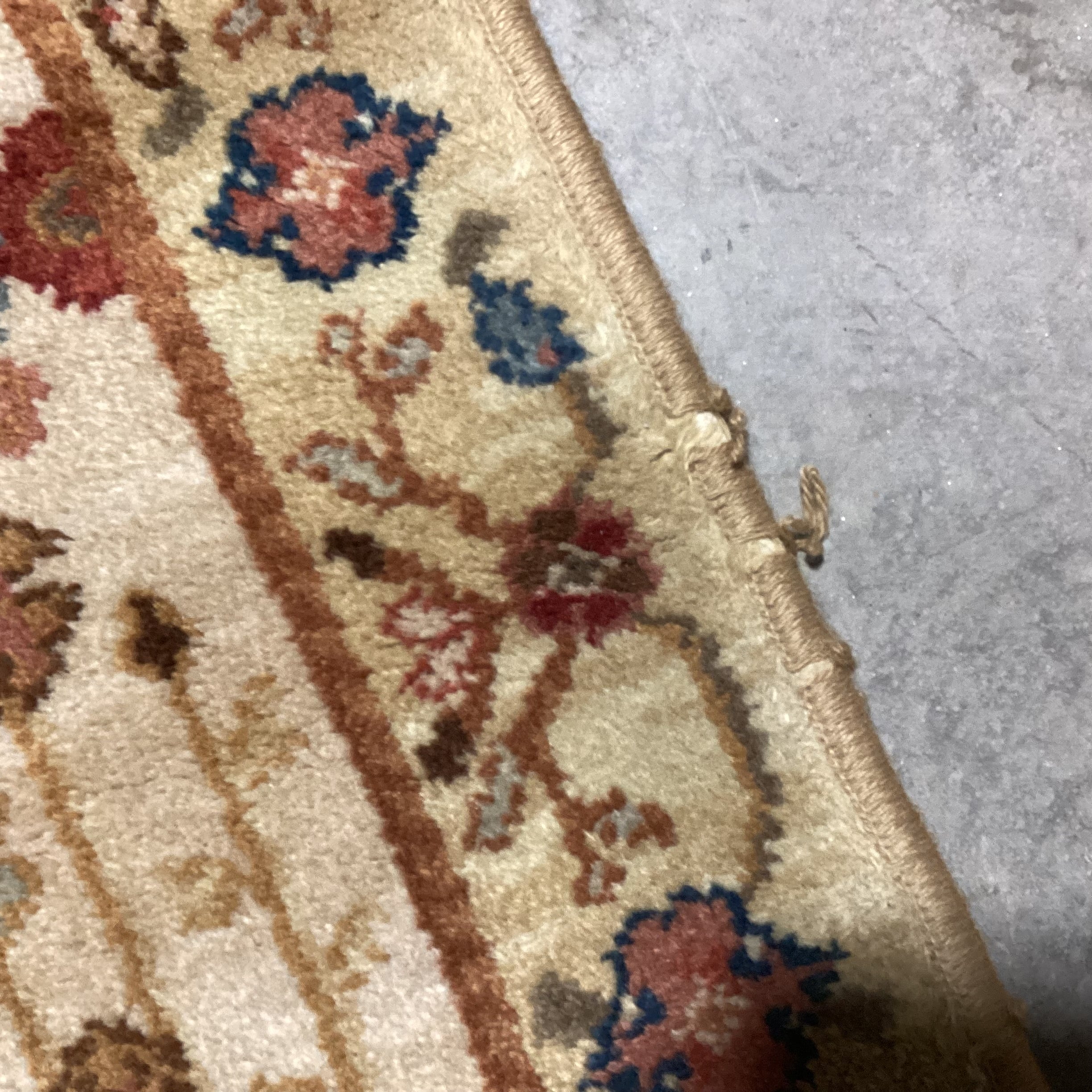 Karastan Paysage Palmette & Vinery Olive Tan Rust Blue Wool Rug8'8"x 12'4"
