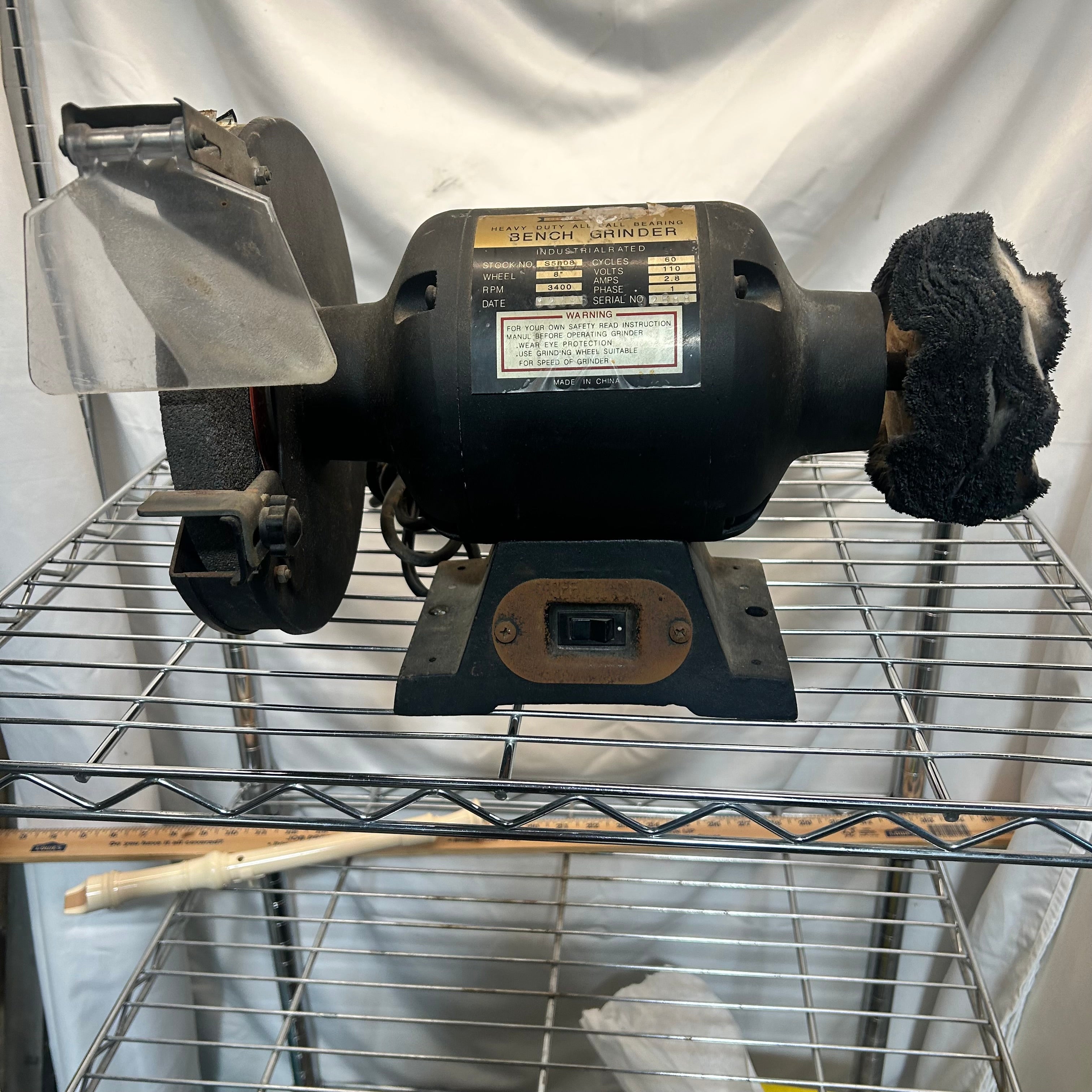 Central Machines Heavy Duty Bench Grinder 15"x 10"x 10"