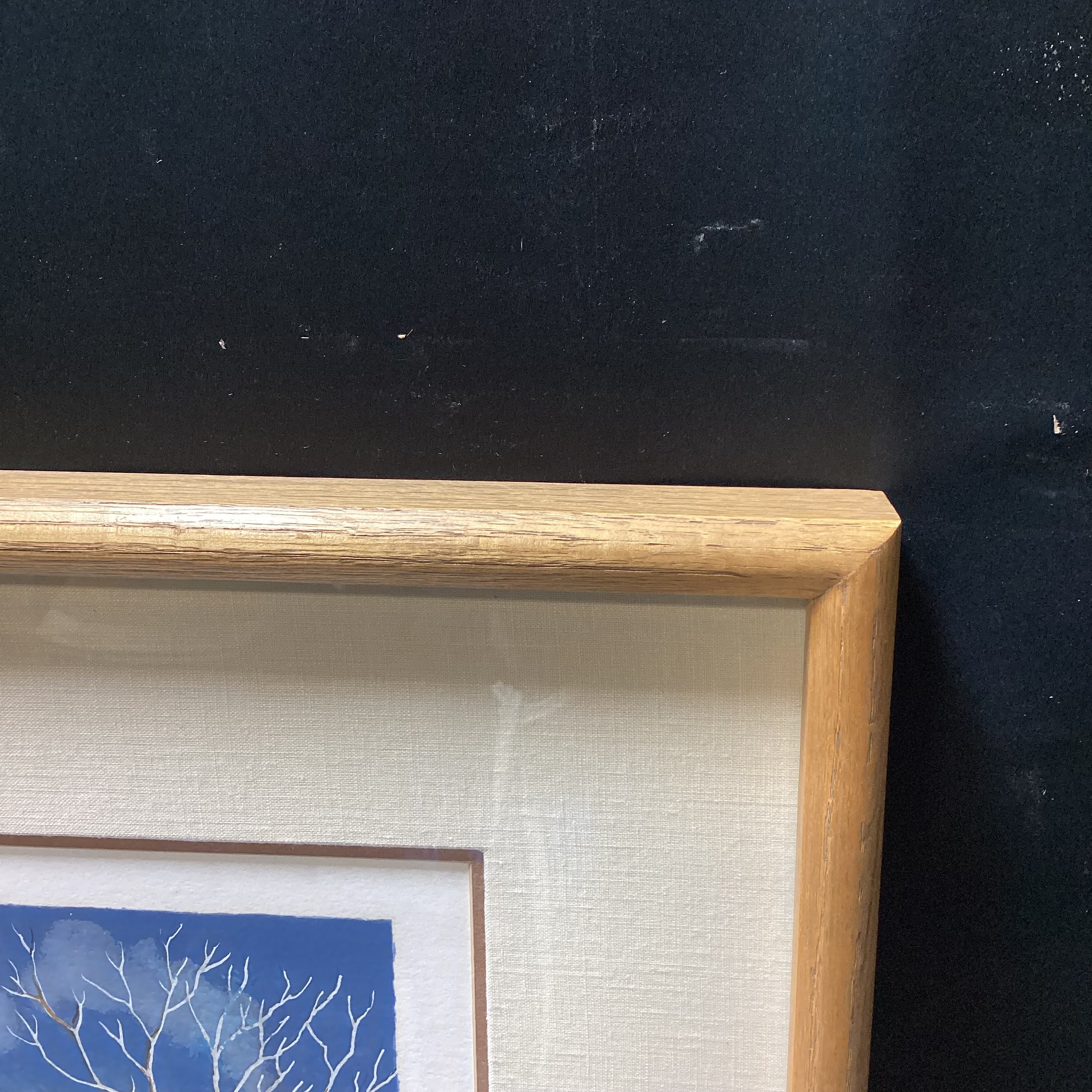 Vintage Catherine Eaton Signed Limited Edition "Winter Village Scene" Framed Serigraph Print 35" x 30"