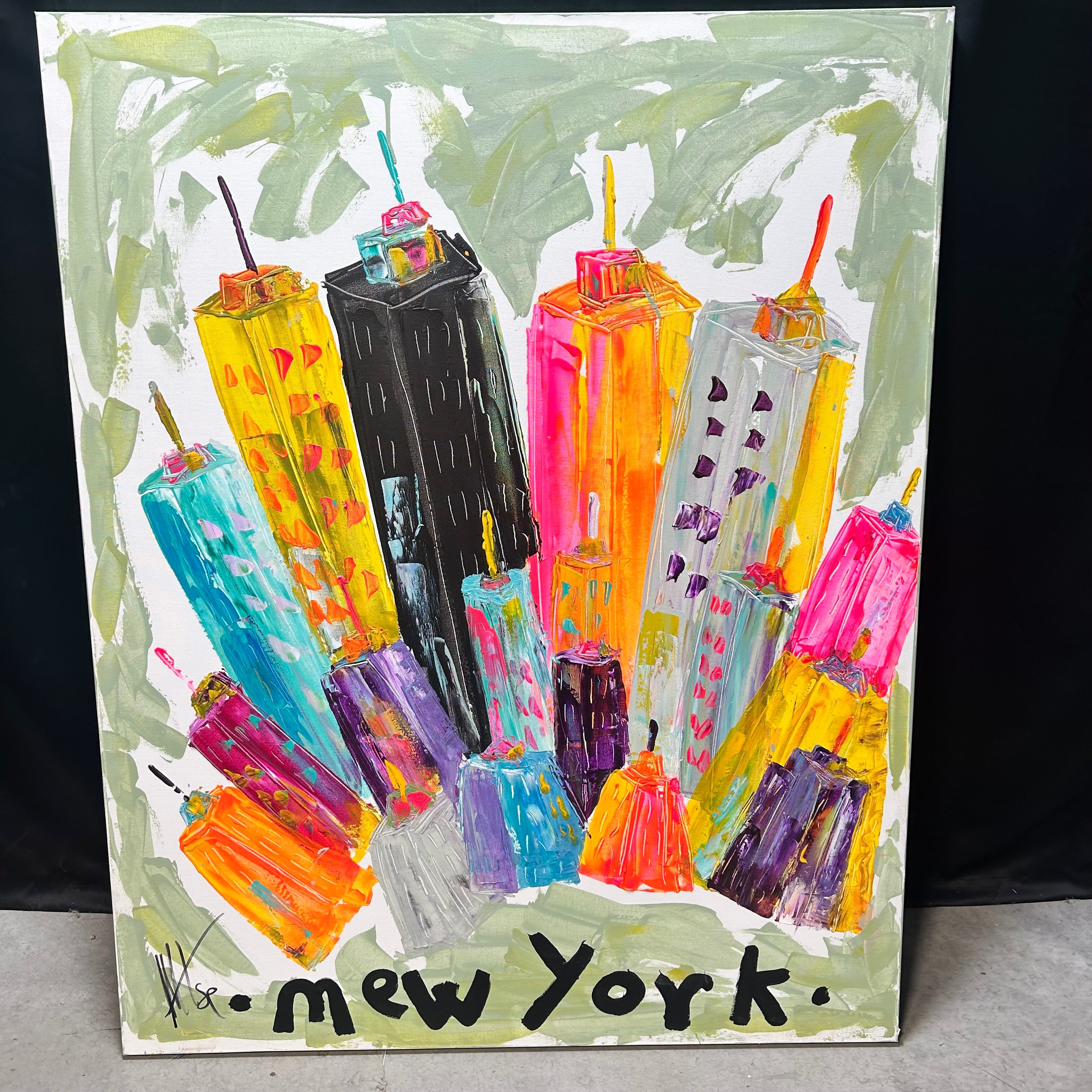 large Abstract Montse Palomo Barcelona Of New York 48"x 60"