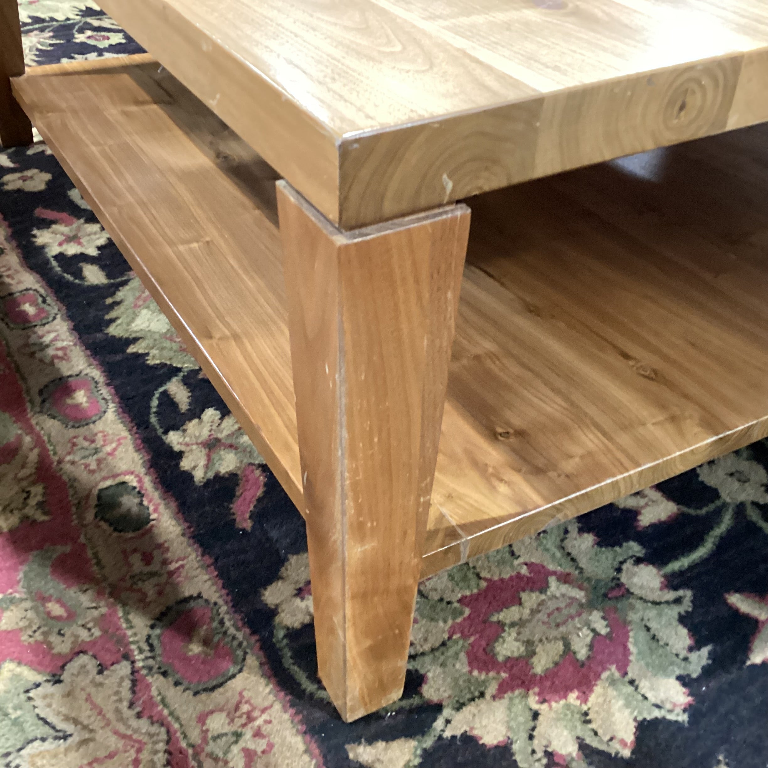 Solid Walnut with Bottom Shelf Coffee Table 42"x 42"x 16"