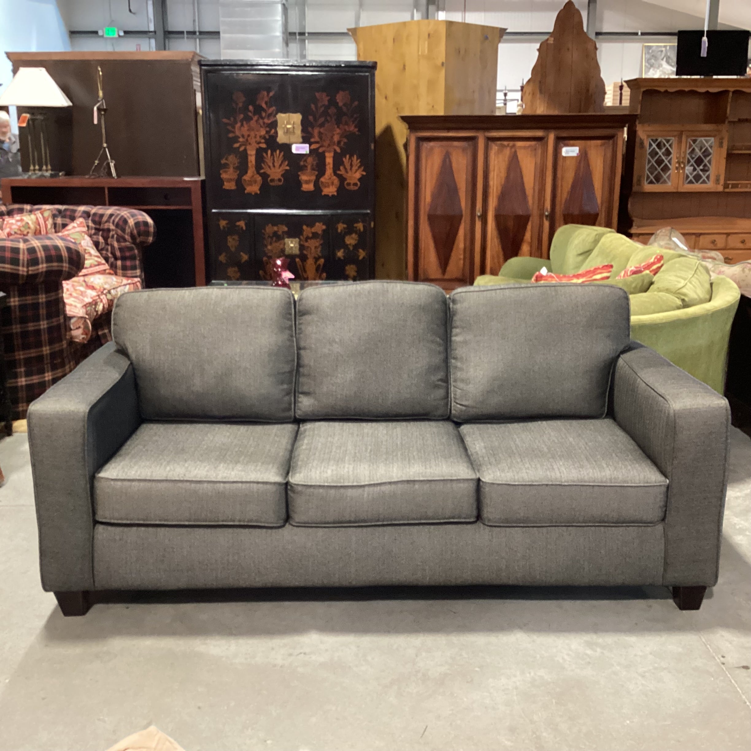 Charcoal Woven Queen Sleeper Sofa 82"x 38"x 35"