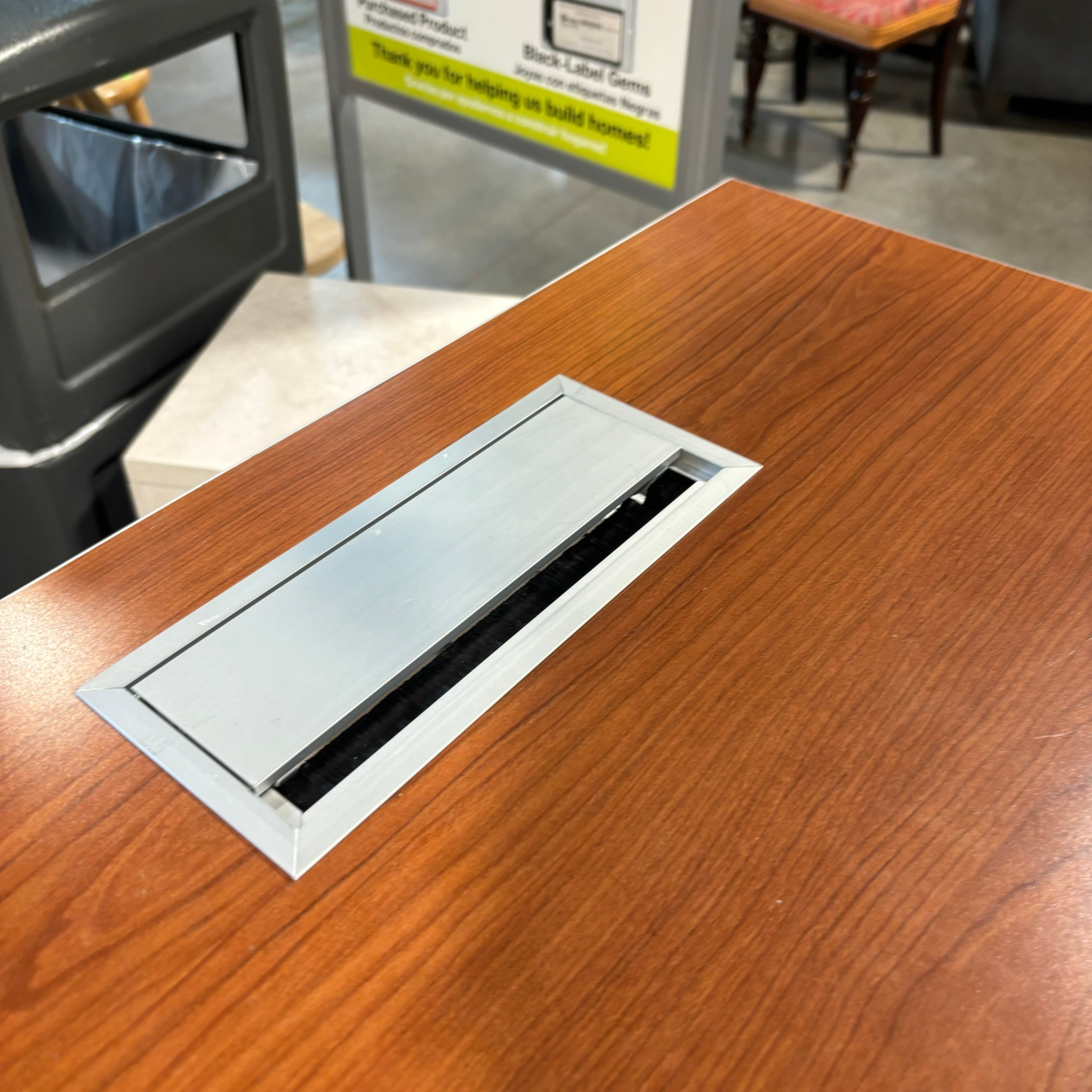 LINAK Dark Wood Veneer with Steel Base Adjustable Sit to Stand Desk 28"x 24"x 27" to 43"