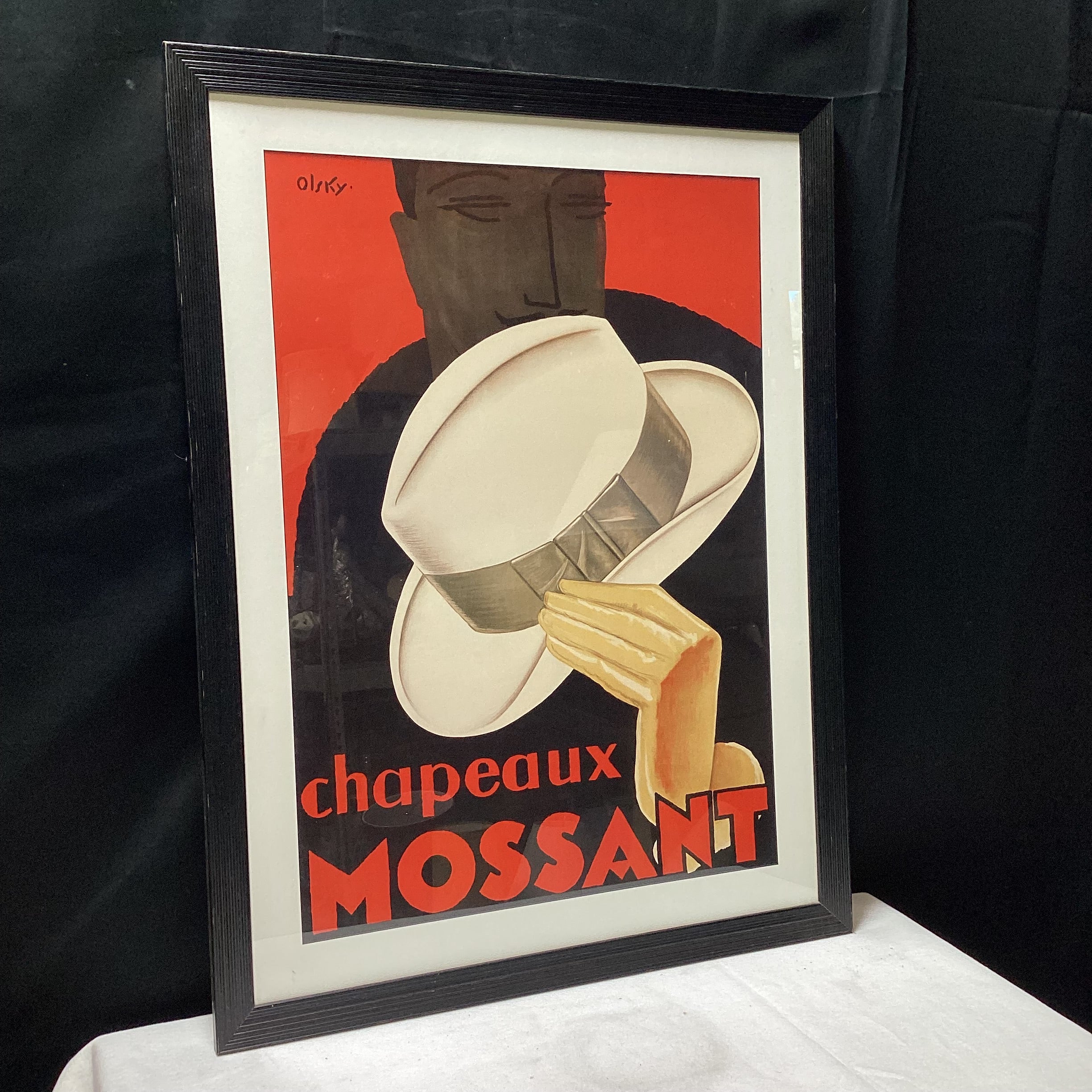 Olsky 1928 Chapeaux Mossant Framed Poster Print 28.5" x 38"