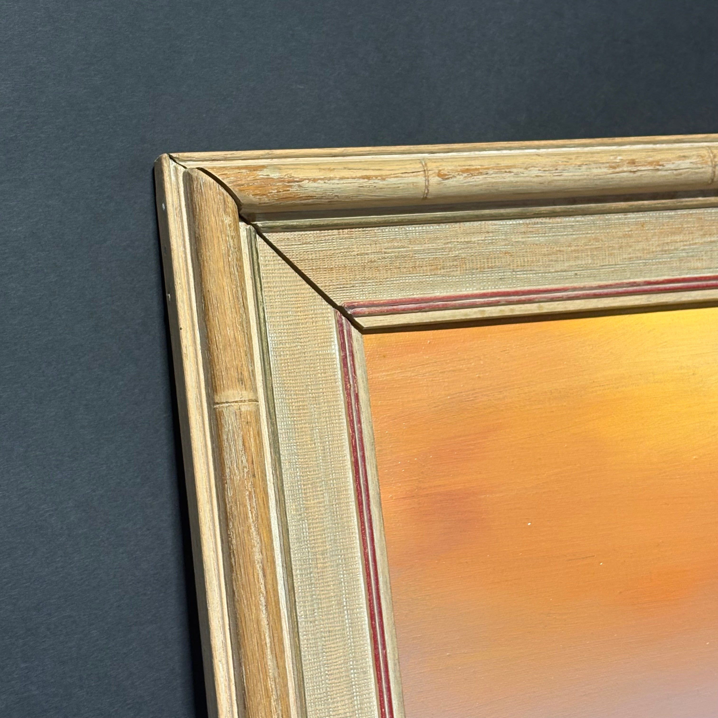 Marian Kasper Original Nautical Sunset Oil on Canvas Framed Wall Decor 29.5" x 29"