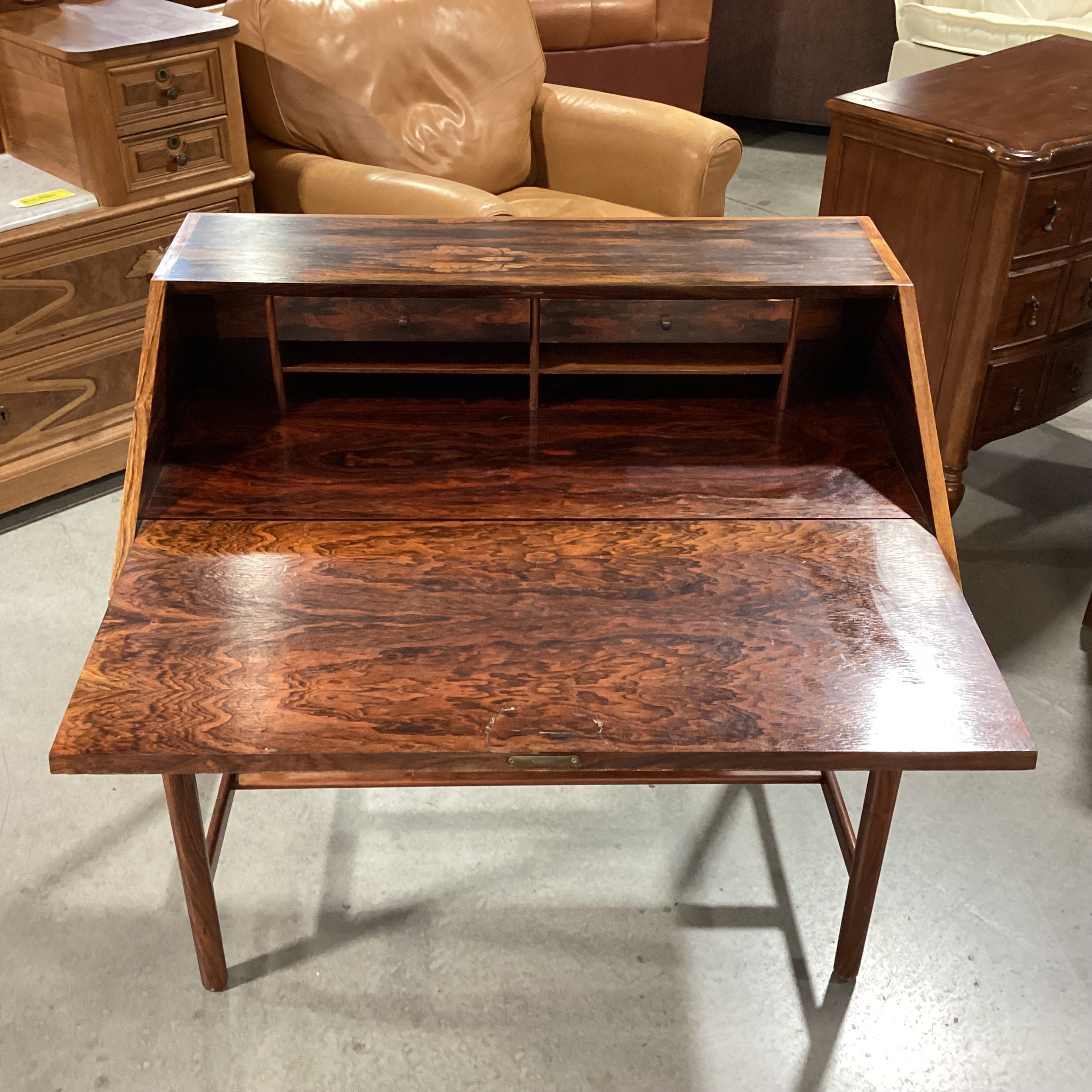 Mellemstrands Made in Norway Vintage 1960's Rosewood Slant Front Desk