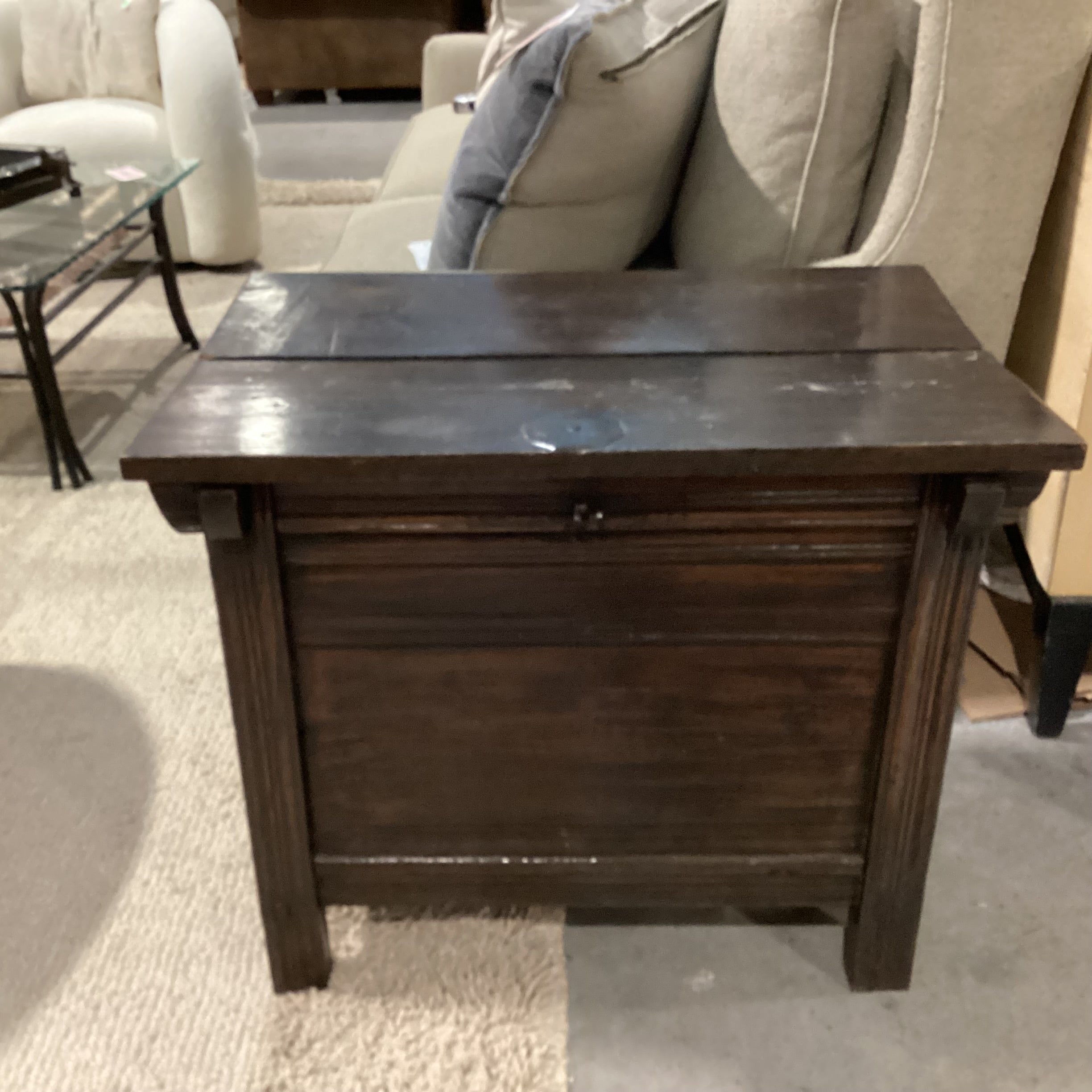 Antique Oriental Pine & Hand Wrought Iron Chest Trunk 31"x 21"x 26"