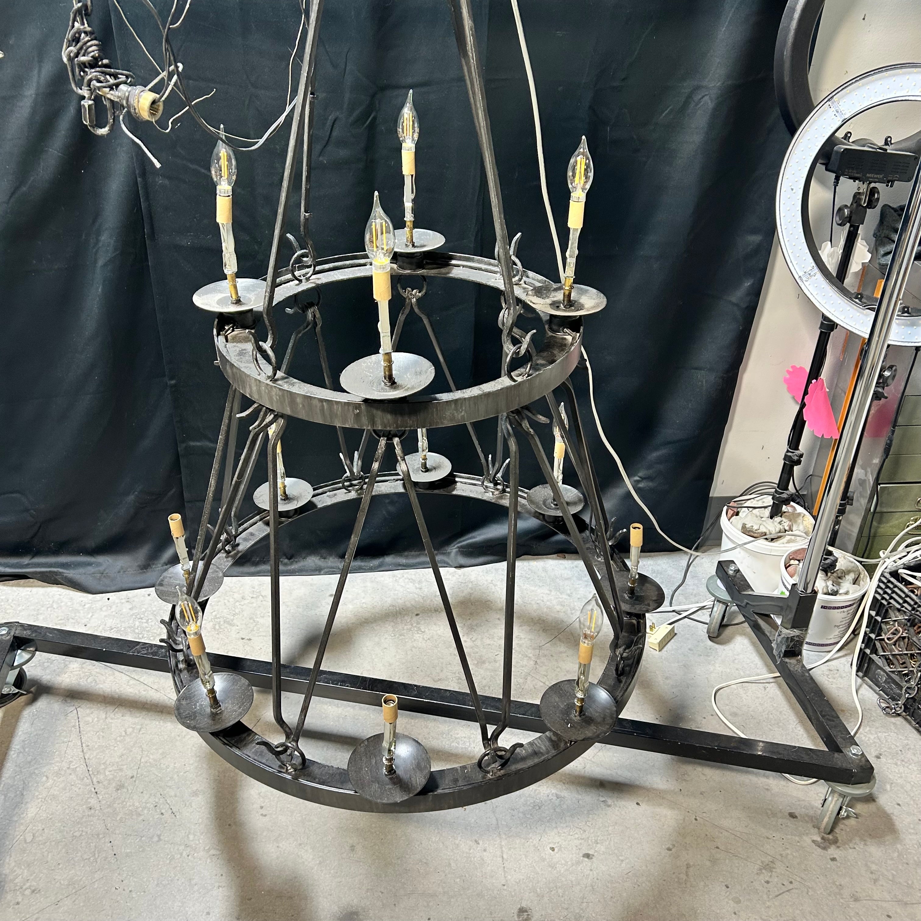 Haddington 12-Light Iron Empire Chandelier 36"x 57"
