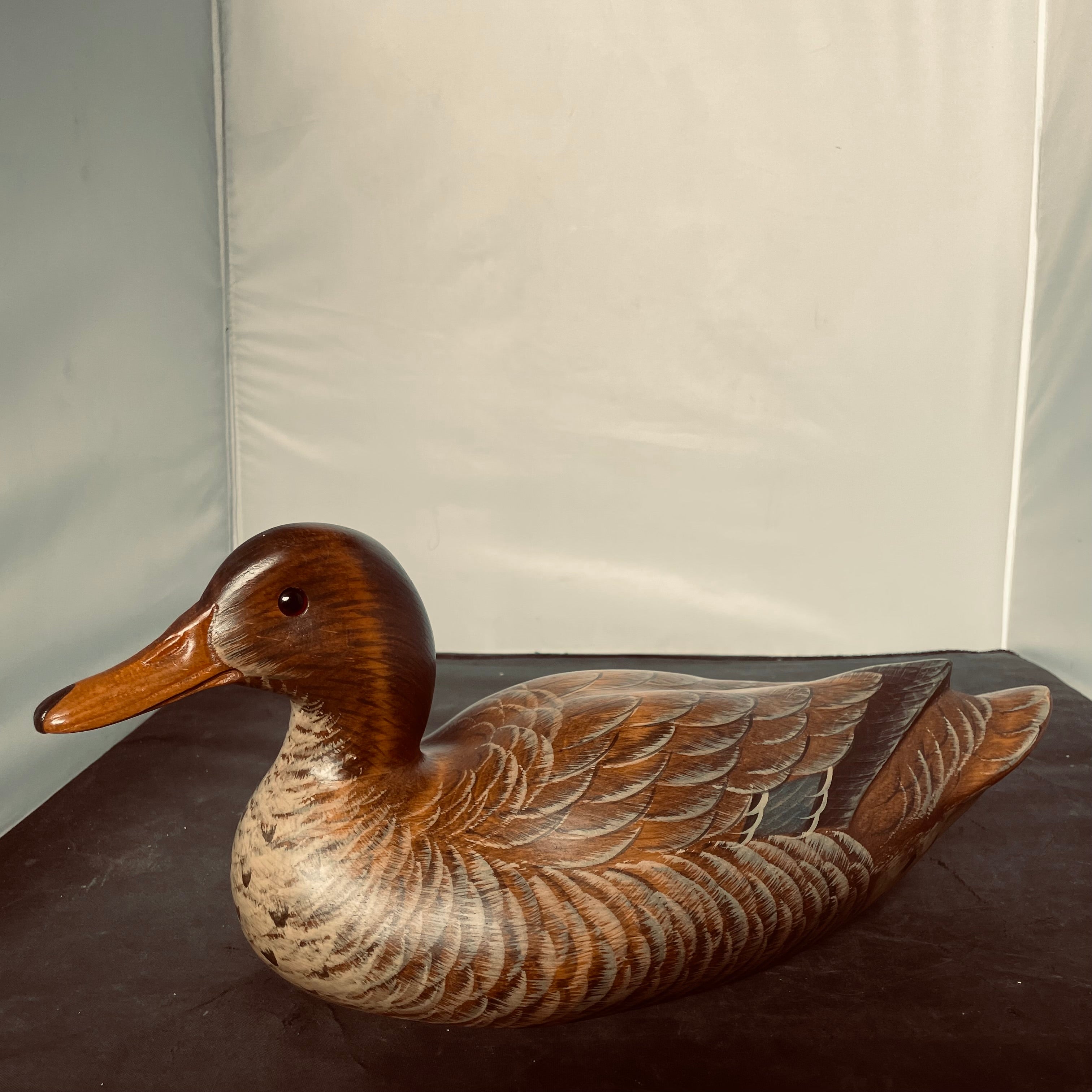 16" Big Sky Carvers Hand Carved Wood Duck Decoy Signed Kristi Helsper