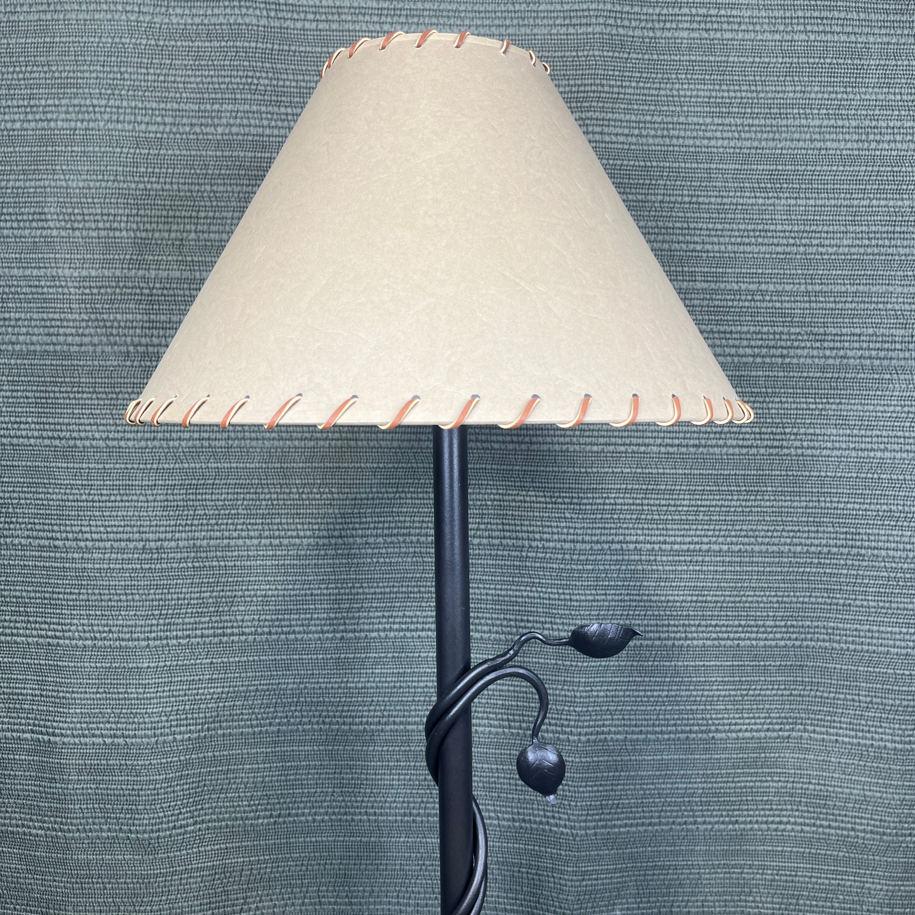 Stone County Lynbrook Wrought Iron Vine with Shade Floor Lamp 17" Diameter @ Shade x 59"