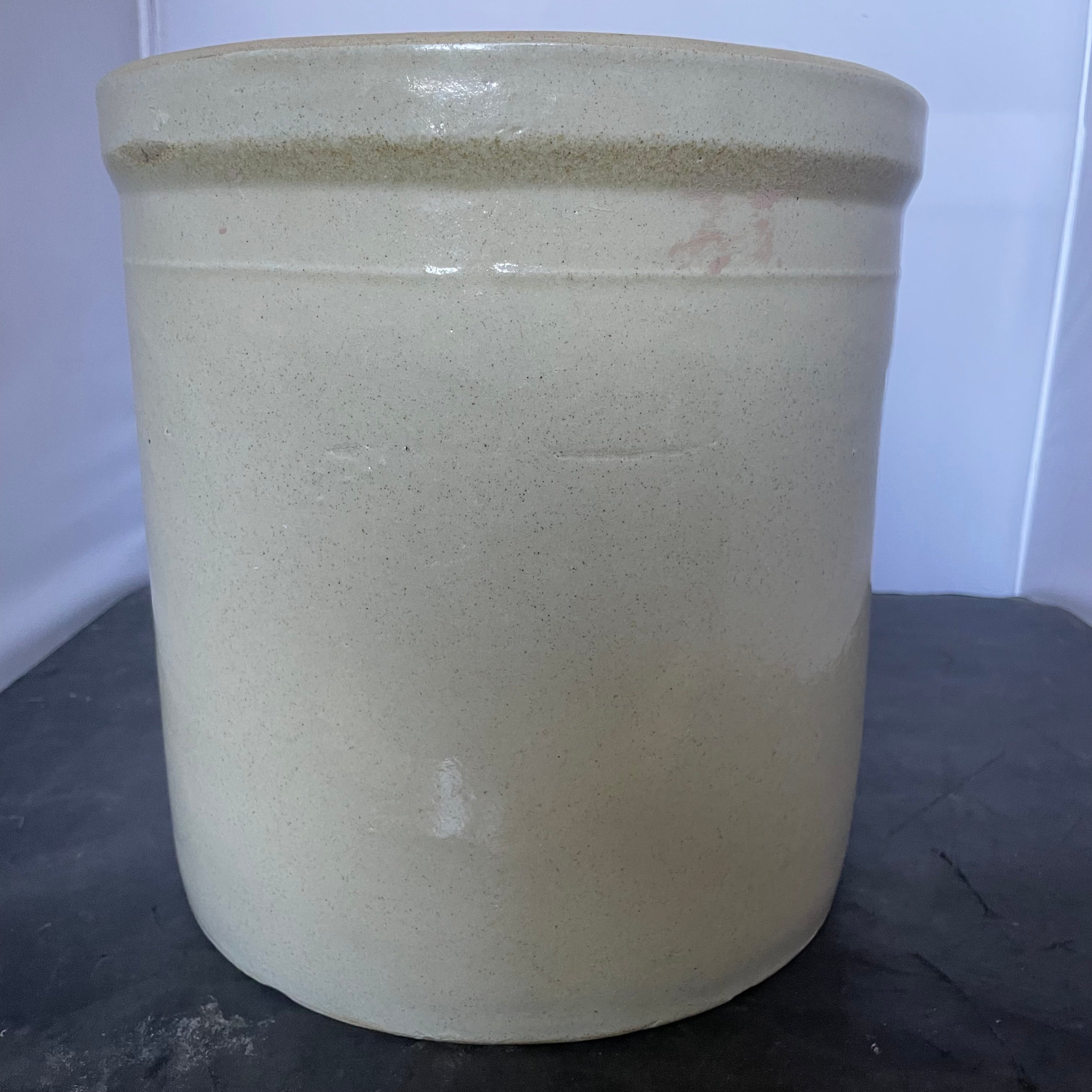 Antique 3 Gallon Stoneware Western Stoneware Maple Leaf Logo Fermenting Crock, 10.5"x 10.5"