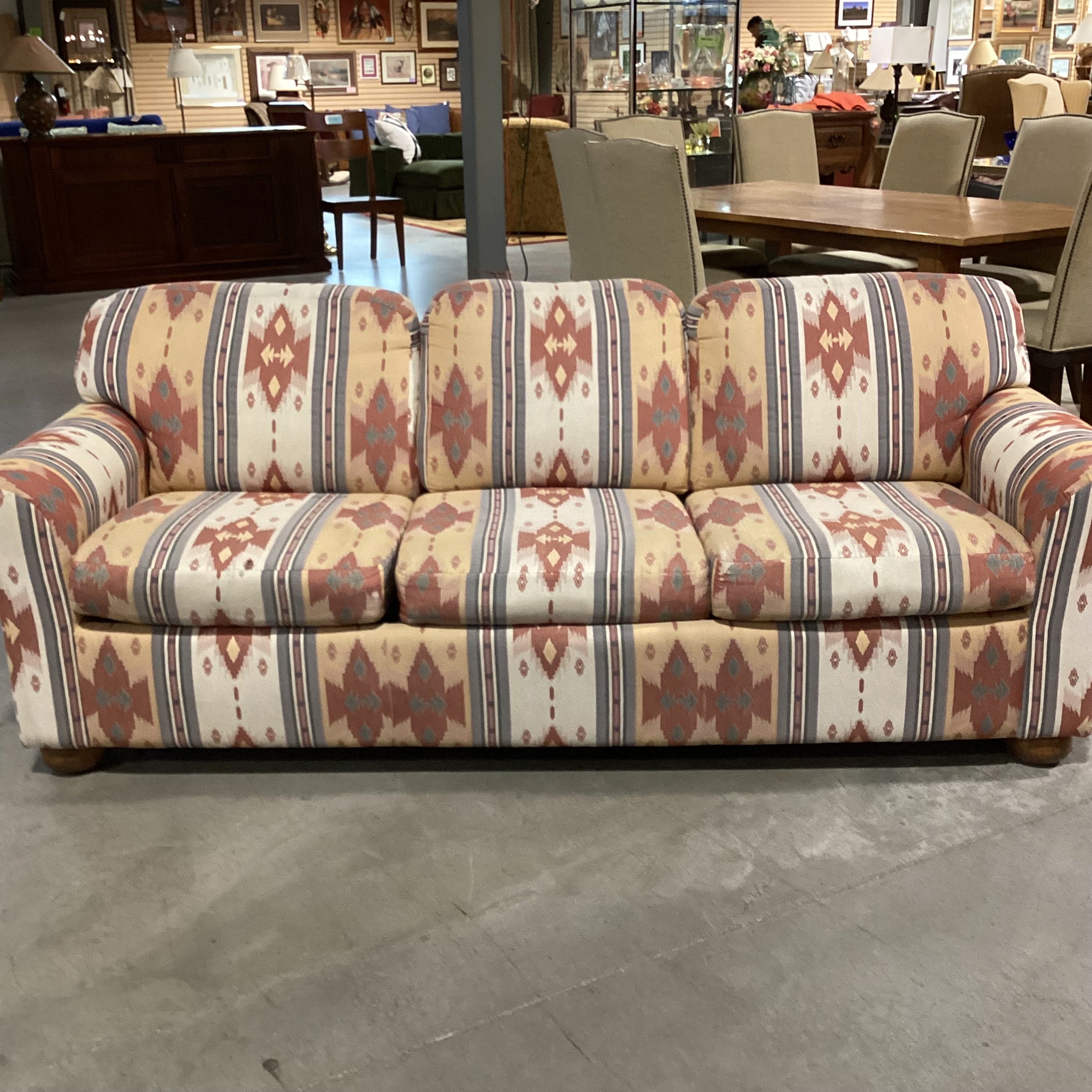 La-Z Boy Gold Rust Southwest Upholstered Queen Sleeper Sofa 84"x 34"x 32"