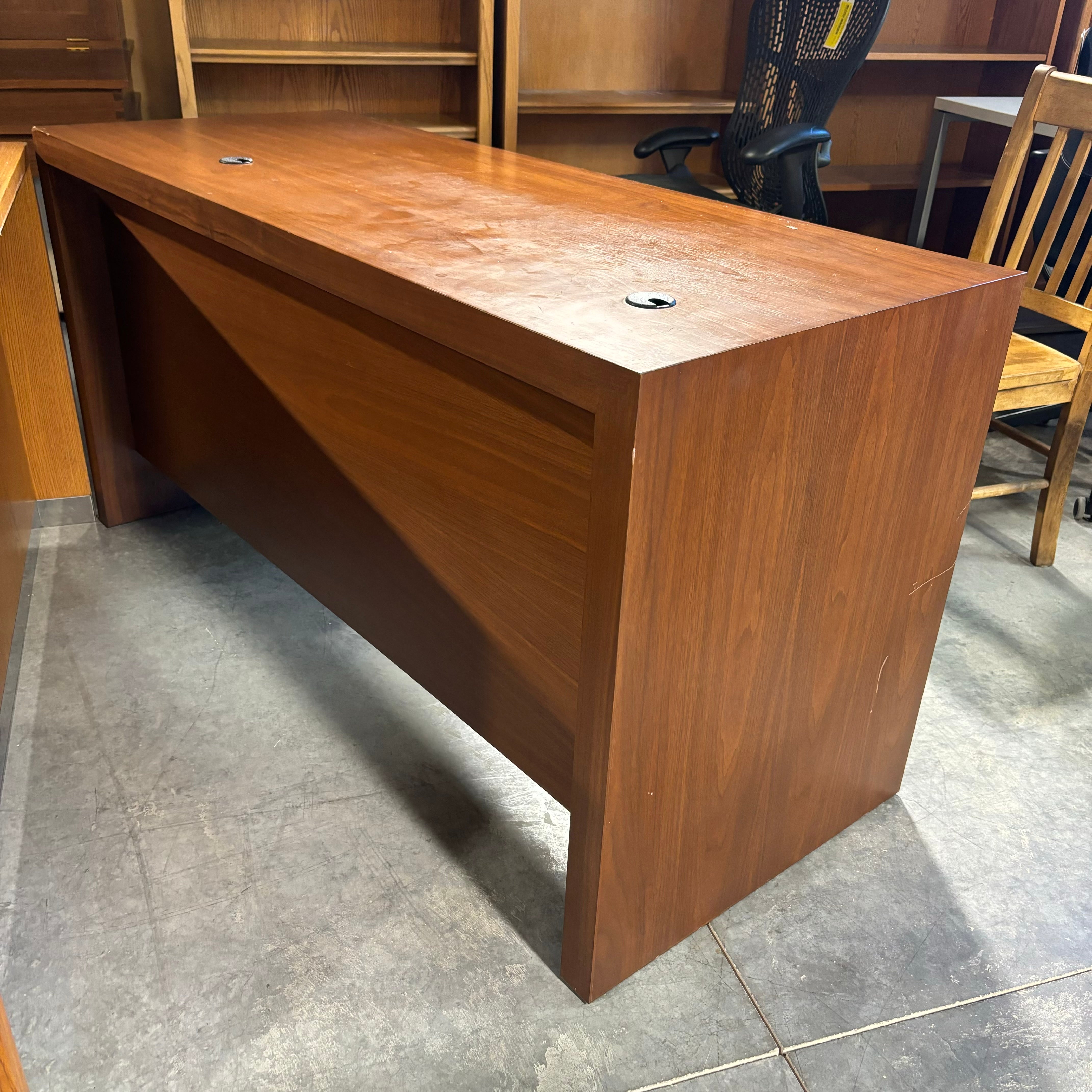 Medium Finish Solid Wood with 2 Soft Close Drawers Desk 60"x 24"x 30"