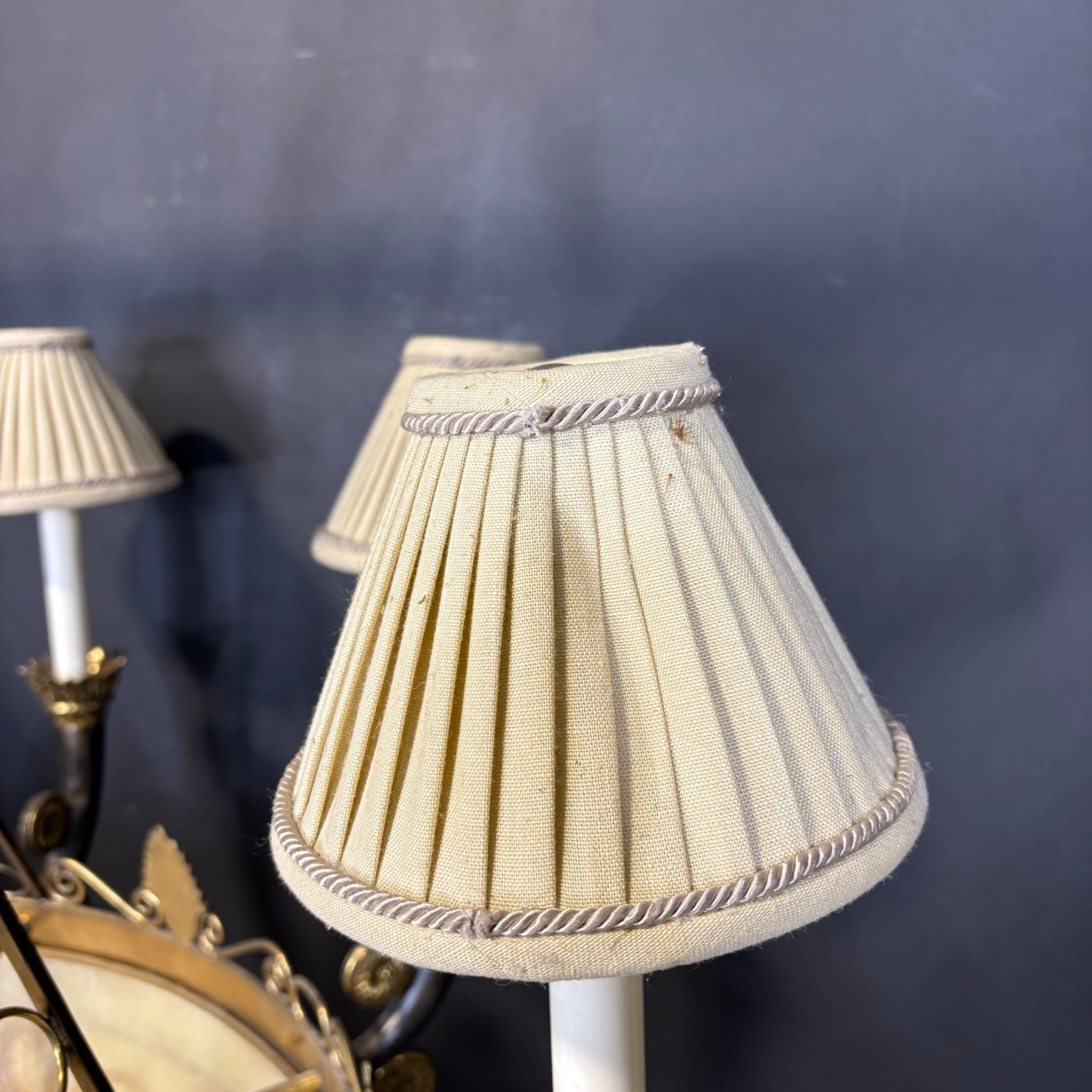 Maitland Smith Ostrich Egg 10-Light Ornate Bronze and Brass with Shades Chandelier 42” Diameter x 46”