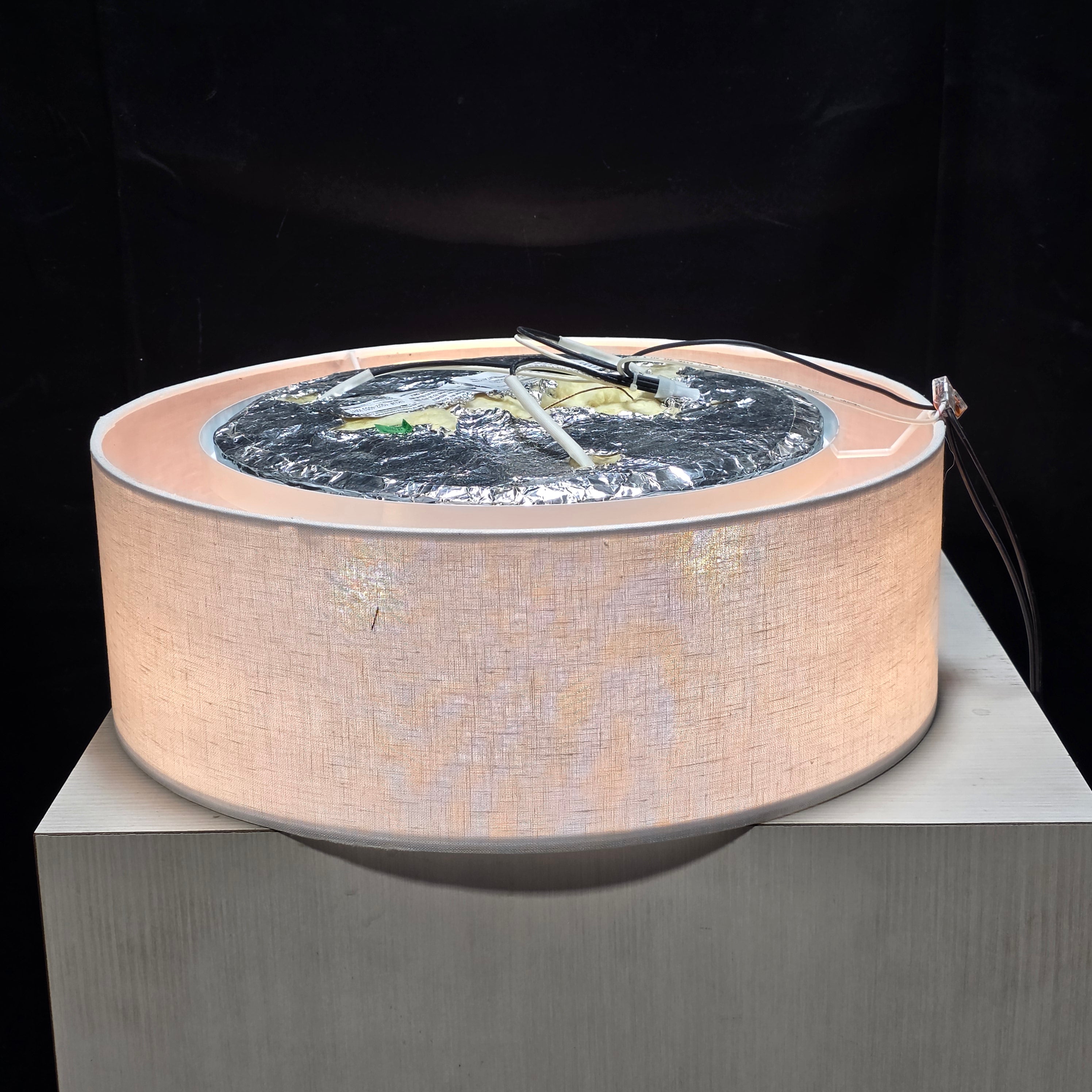 Fabric Drum Flush Mounted Lighting 18" D x 6"