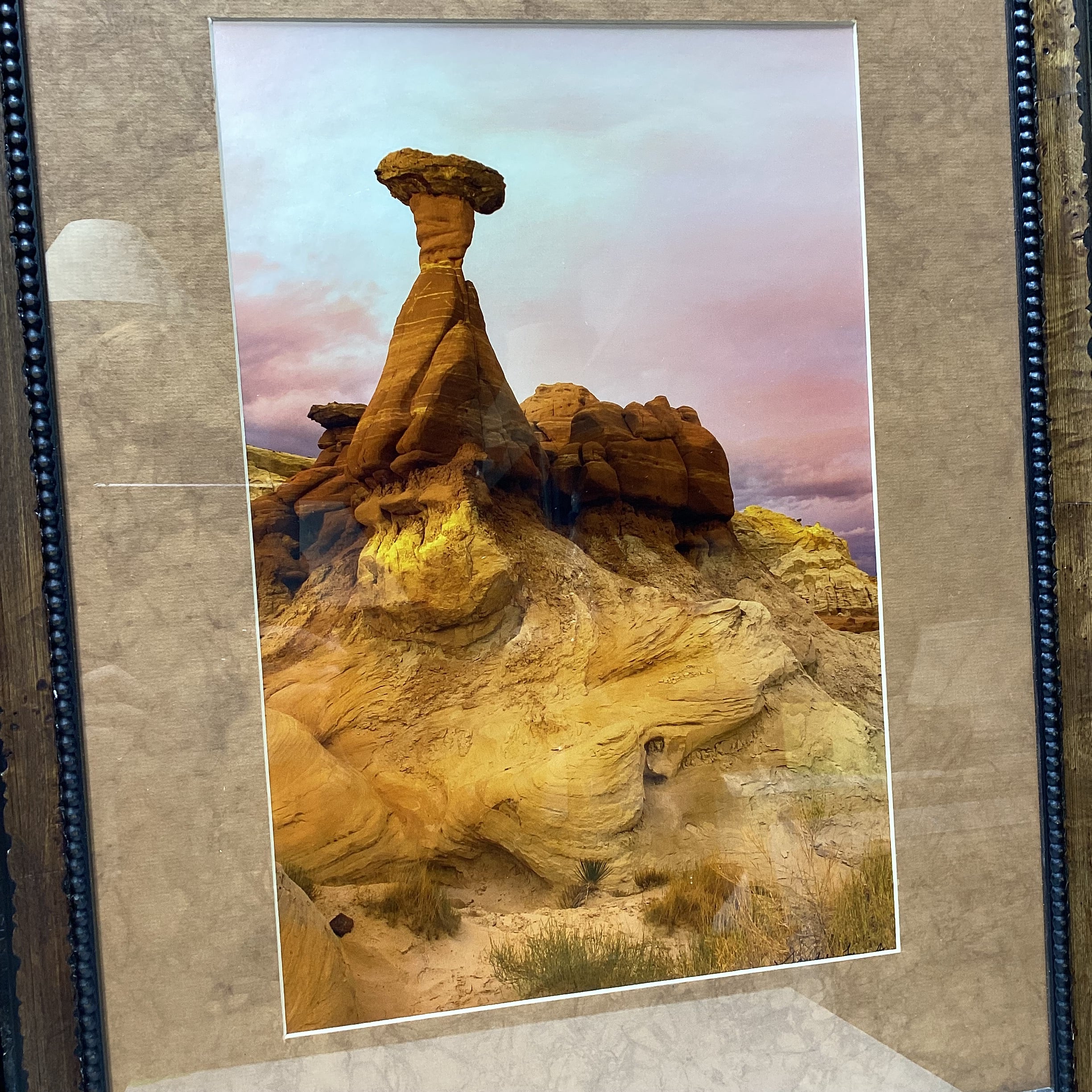 Toadstool Hoodoo Photograph In Wooden Frame 20.5" x 26.5"